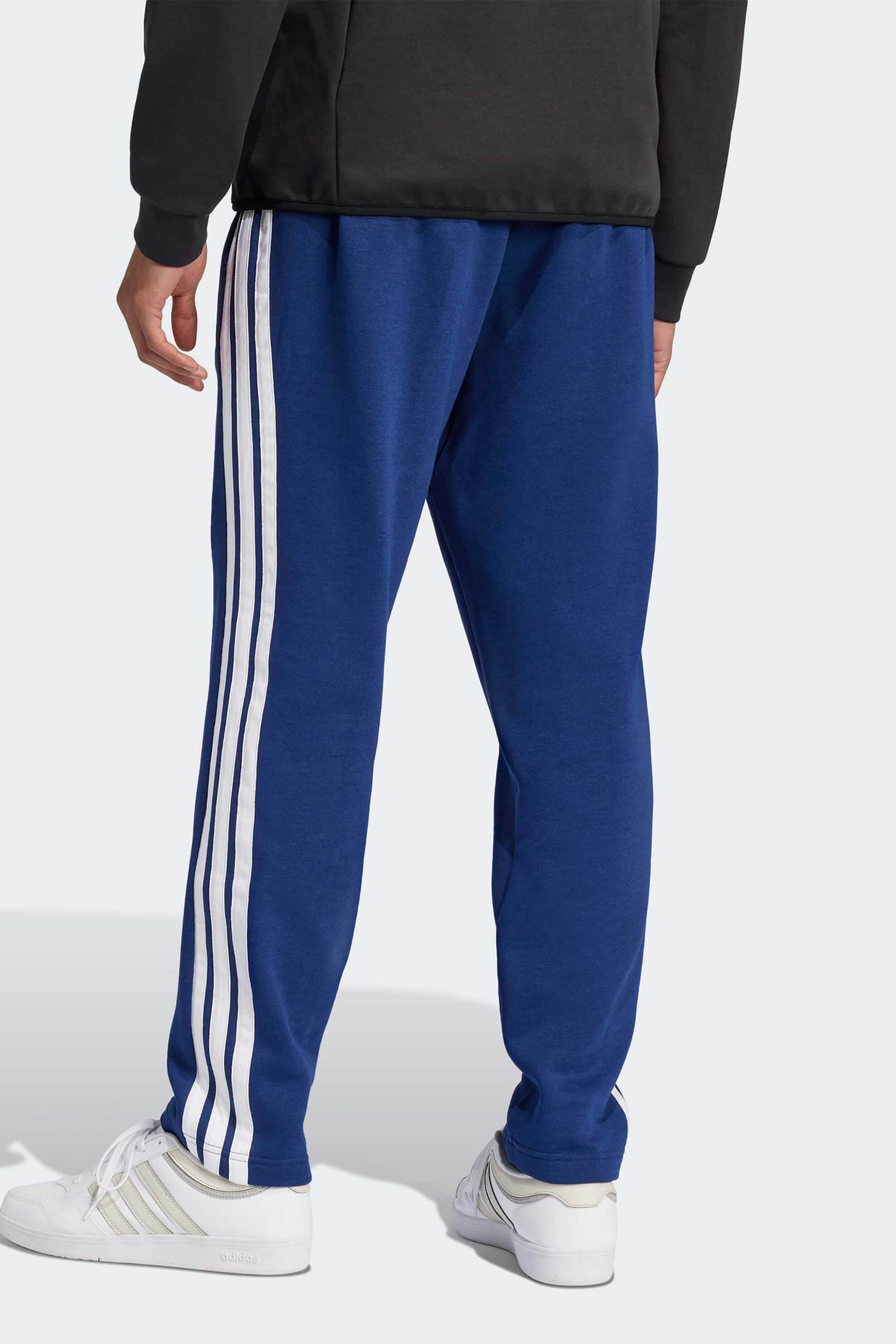 Adidas ανδρικό παντελόνι φόρμας Regular Fit "Essentials 3-Stripes Open Hem Fleece" - JE6334 Μπλε φωτογραφία