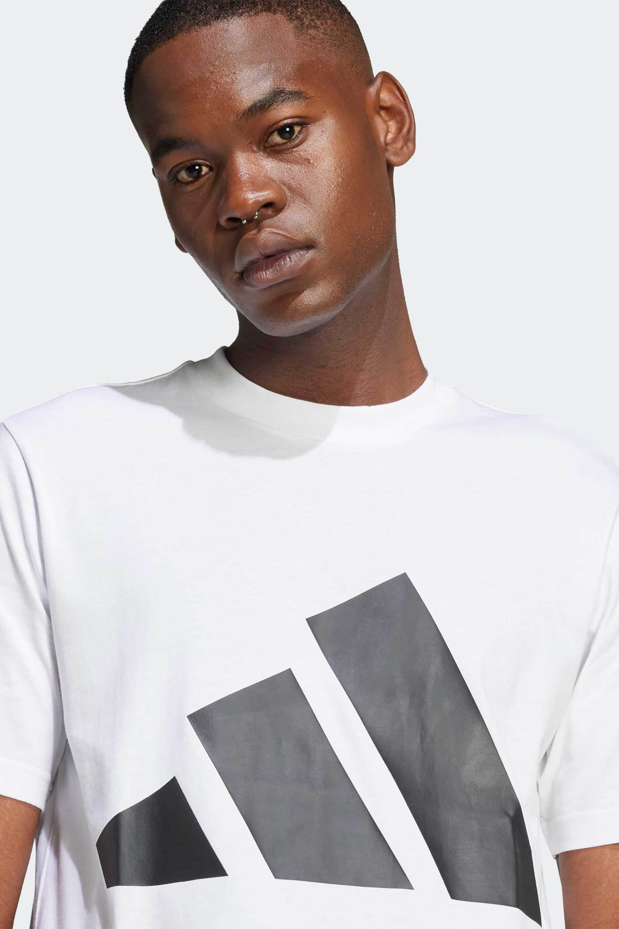 Adidas ανδρικό T-shirt Regular Fit "Essentials Big Logo" - JE8943 Λευκό φωτογραφία