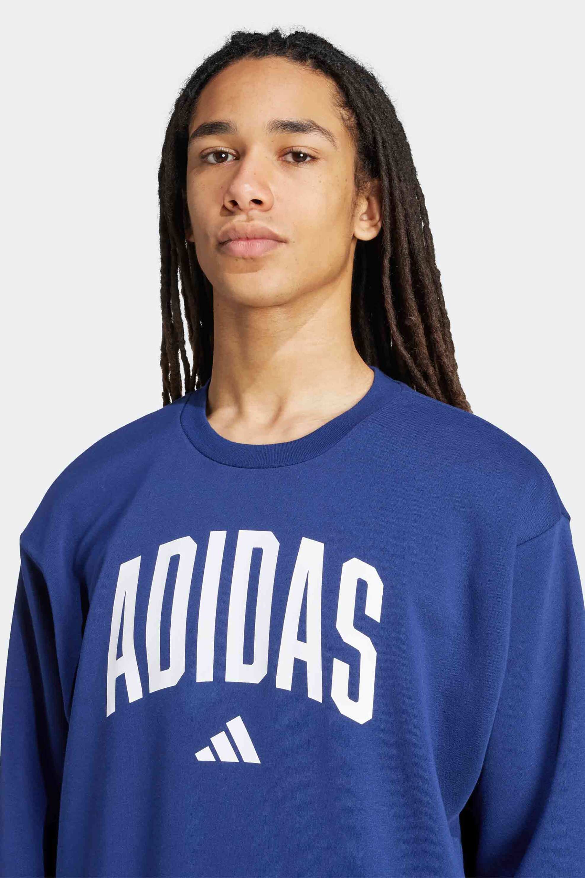 Adidas ανδρική μπλούζα φούτερ Regular Fit "Collegiate" - JM1734 Μπλε φωτογραφία