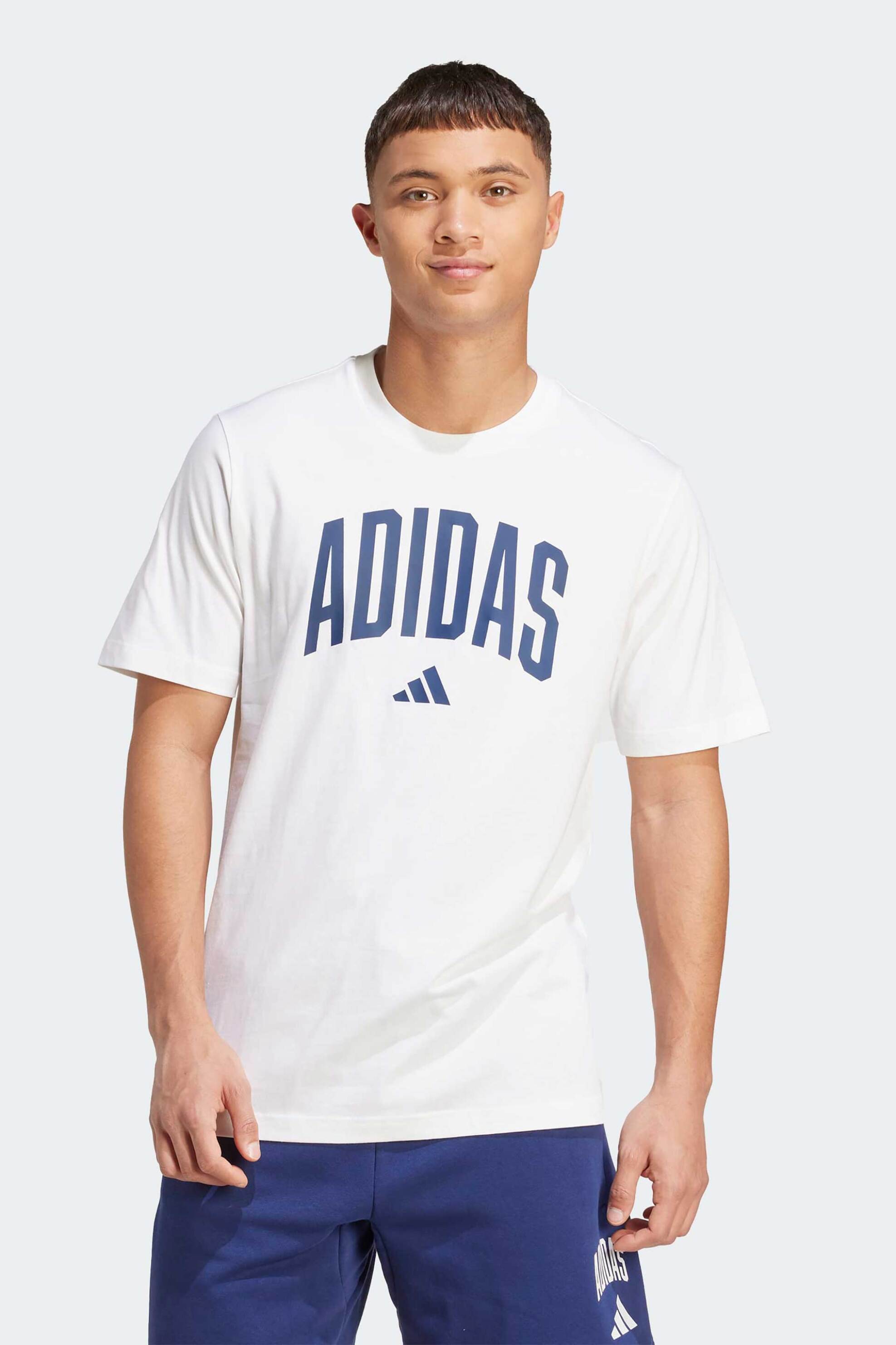 Adidas ανδρικό T-shirt Regular Fit "Collegiate" - JM6416 Λευκό