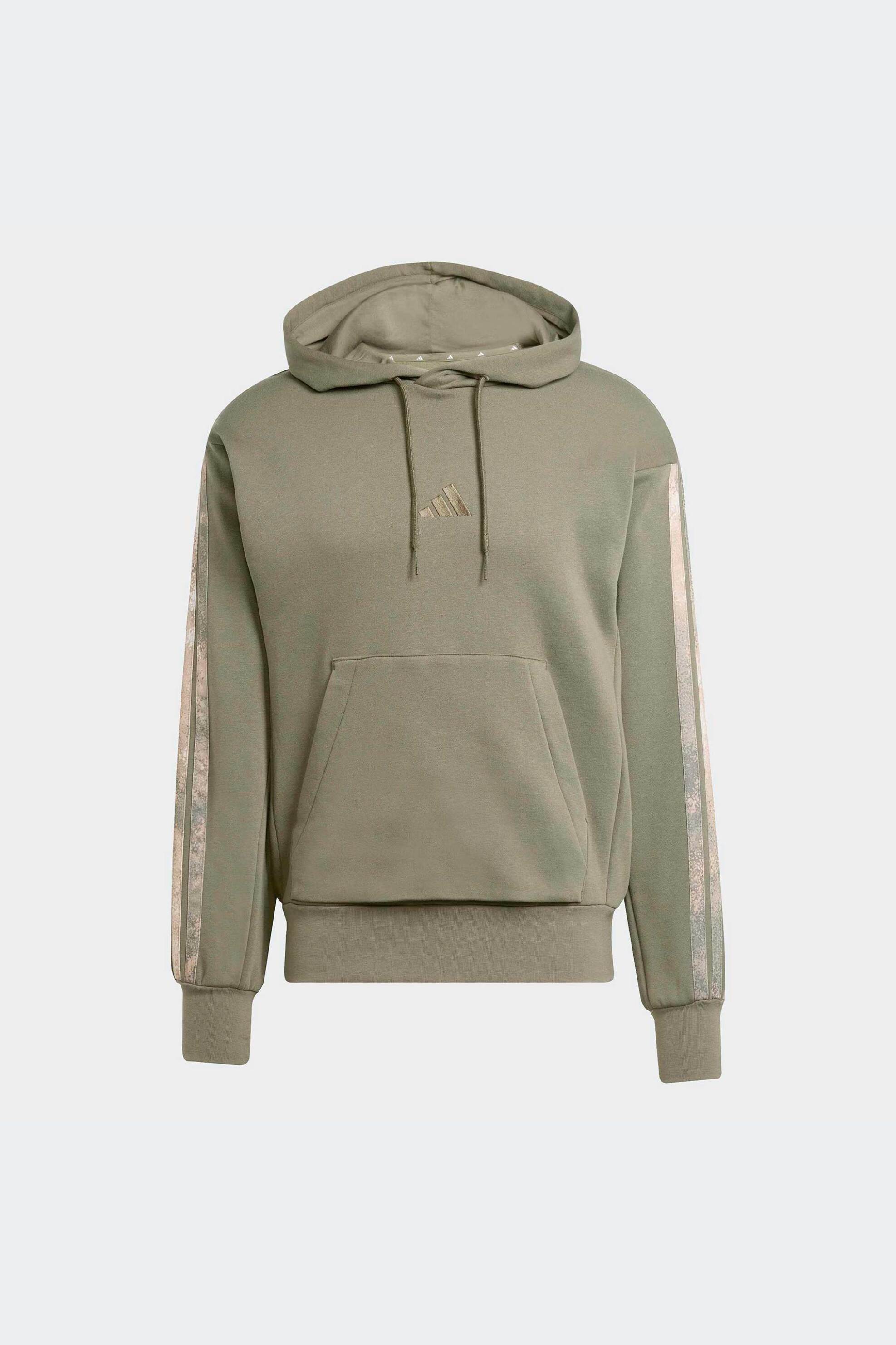 Adidas ανδρική μπλούζα φούτερ με κουκούλα Regular Fit "Seasonal Aop" - JM1723 Λαδί φωτογραφία