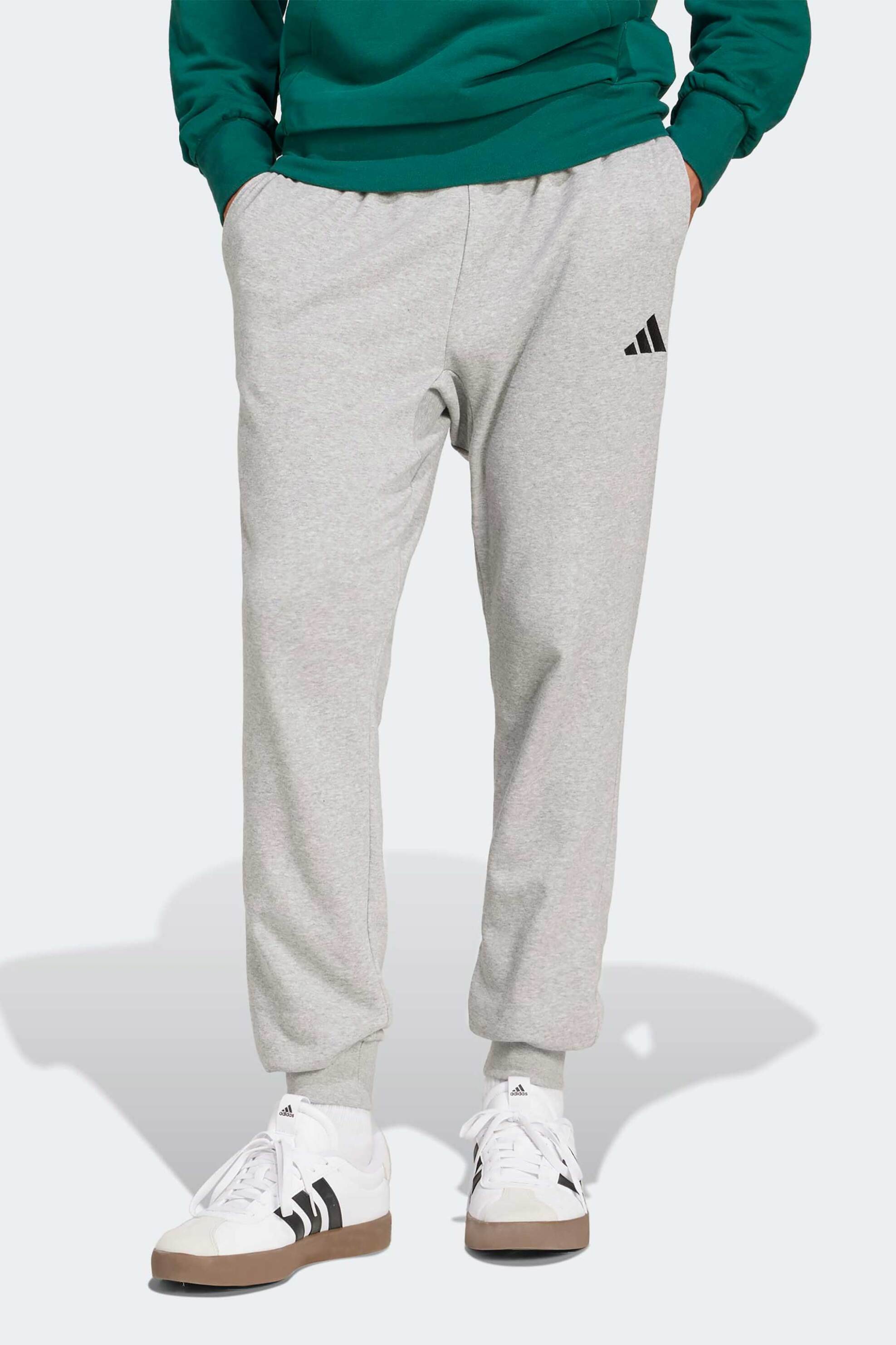 Adidas ανδρικό παντελόνι φόρμας Regular Fit "Essentials Feel Cozy French Terry" - JE3855 Γκρι