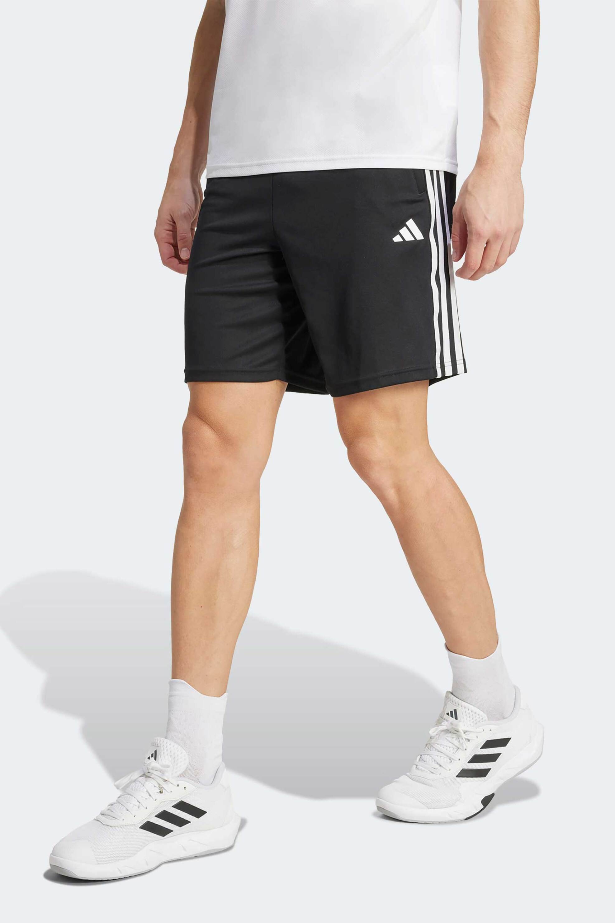 Adidas ανδρικό σορτς Regular Fit "Train Essentials Piqué 3-Stripes" - IB8243 Μαύρο