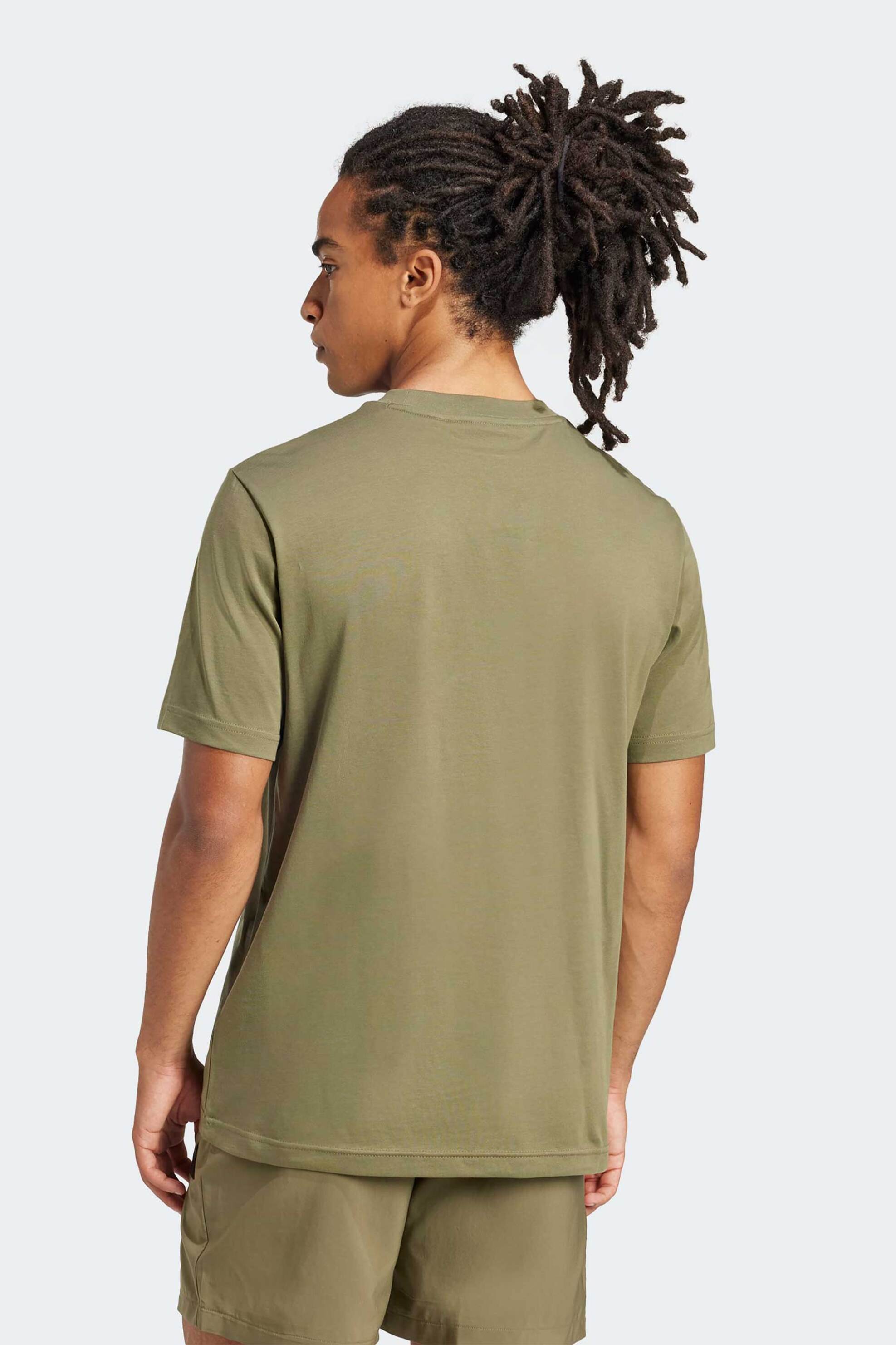 Adidas ανδρικό T-shirt Regular Fit "Essentials Small Logo" - JF1097 Λαδί φωτογραφία