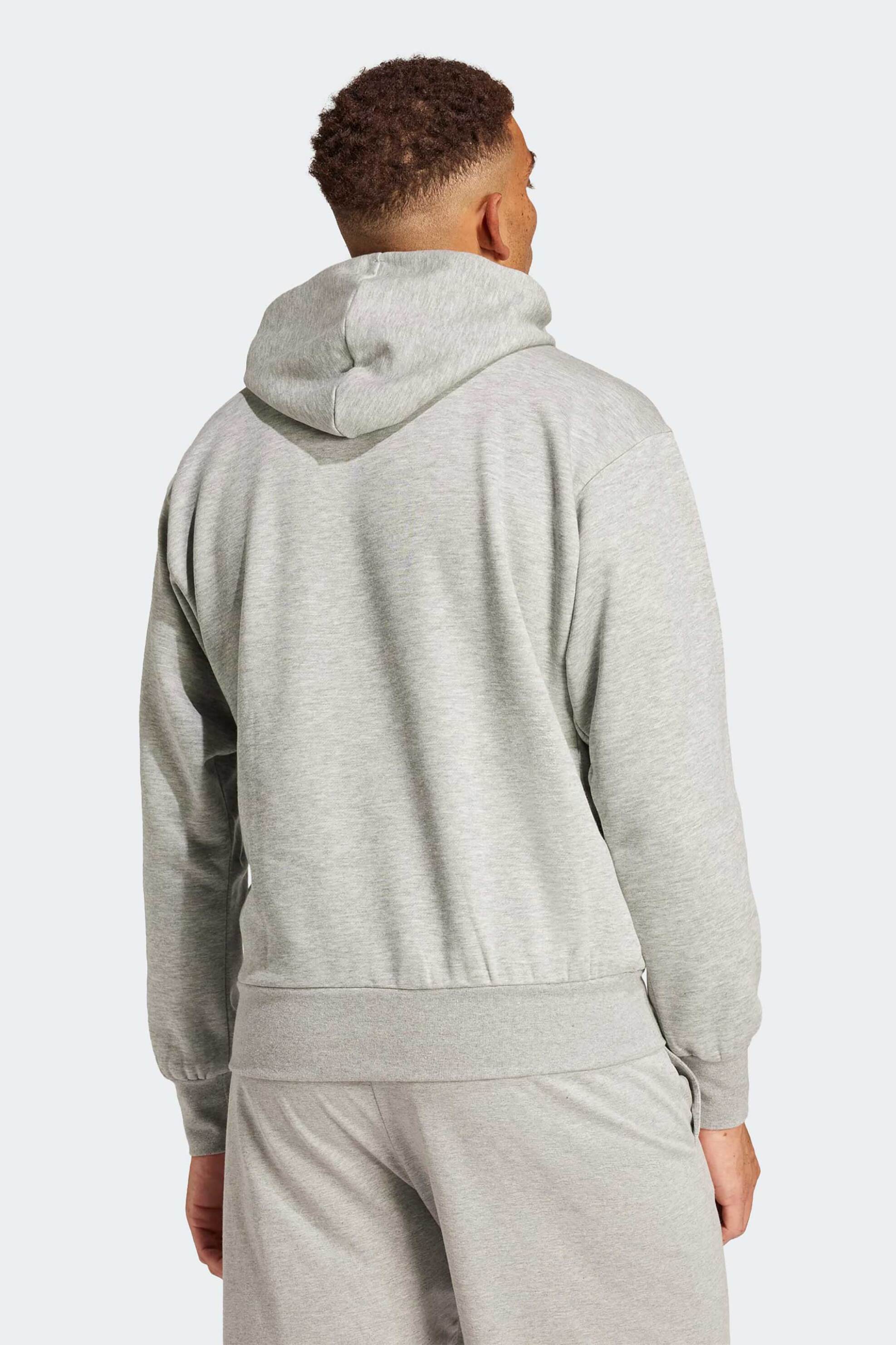 Adidas ανδρική μπλούζα φούτερ με κουκούλα Regular Fit "Essentials Big Logo Fleece" - IN6160 Γκρι φωτογραφία