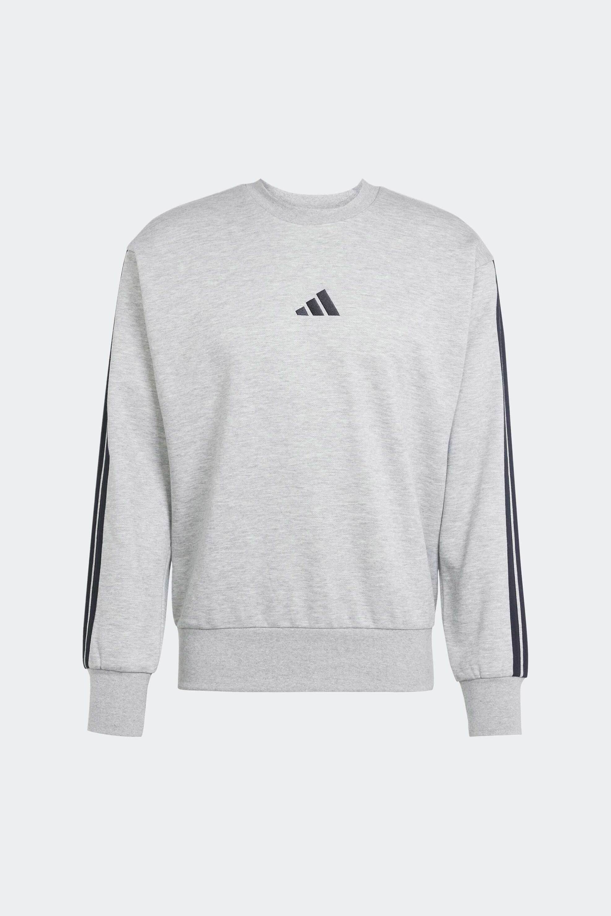 Adidas ανδρική μπλούζα φούτερ Regular Fit "Essentials 3-Stripes Fleece" - JE6308 Γκρι φωτογραφία