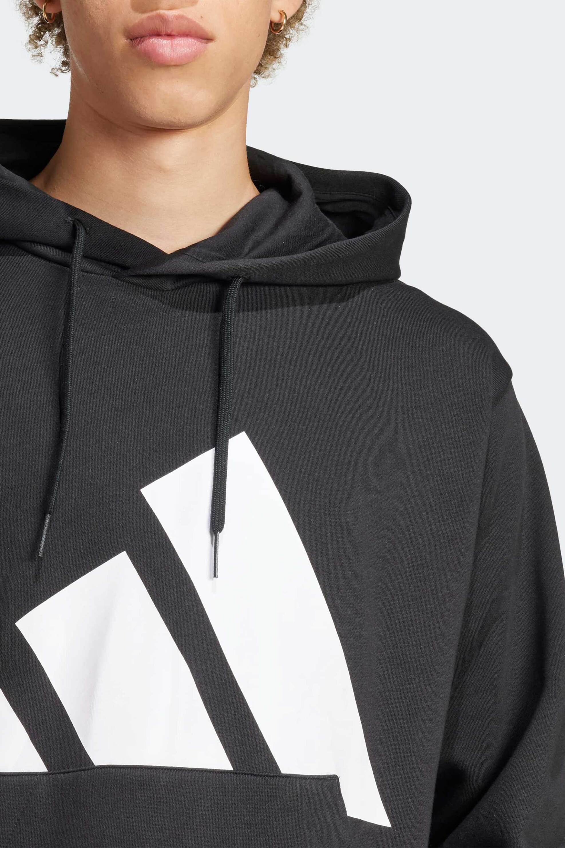 Adidas ανδρική μπλούζα φούτερ με κουκούλα Regular Fit "Essentials Big Logo Fleece" - IN6159 Μαύρο φωτογραφία