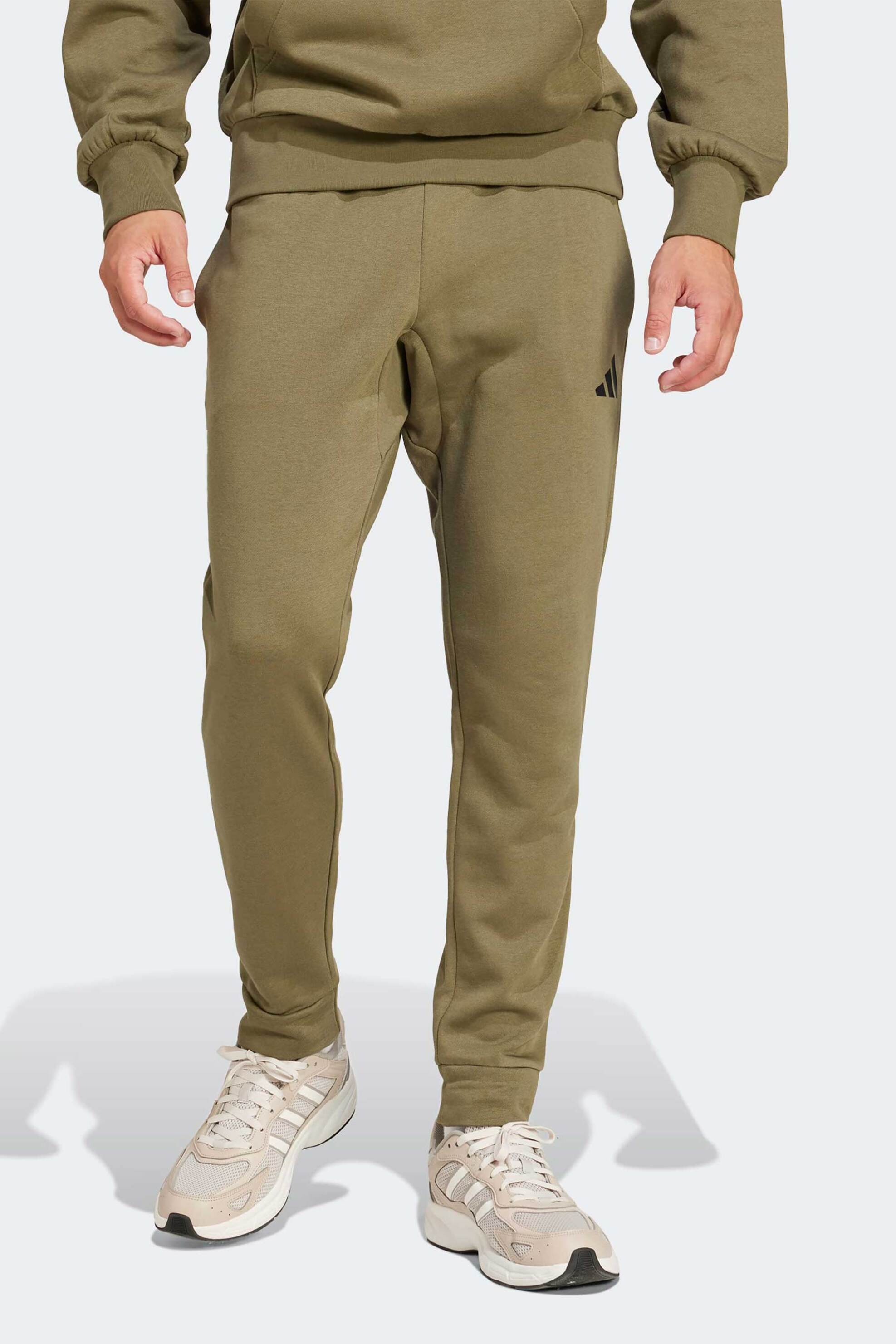 ADIDAS Adidas ανδρικό παντελόνι φόρμας Regular Fit "Essentials Feel Cozy Fleece" - JE3812 Λαδί