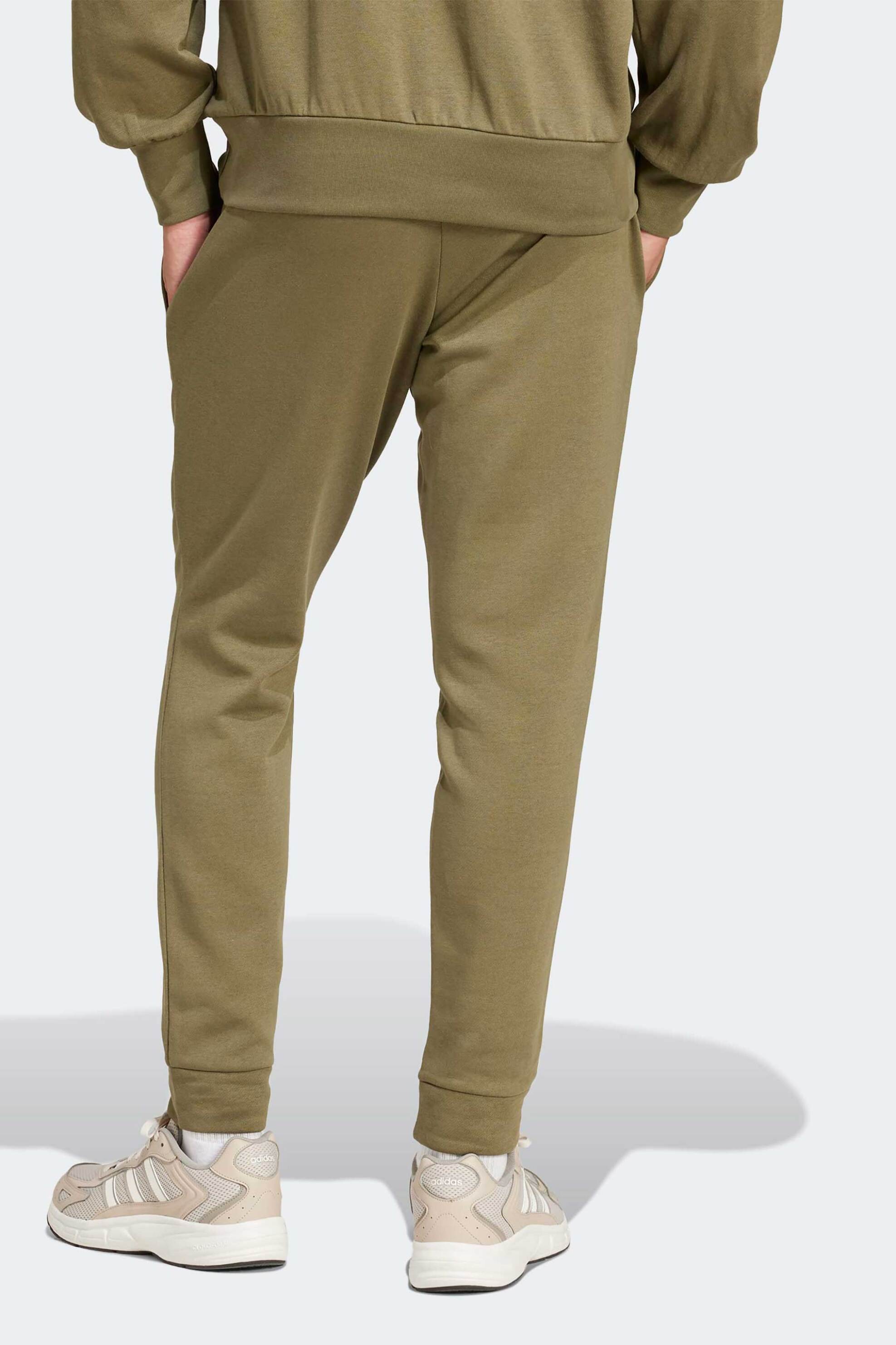 Adidas ανδρικό παντελόνι φόρμας Regular Fit "Essentials Feel Cozy Fleece" - JE3812 Λαδί φωτογραφία