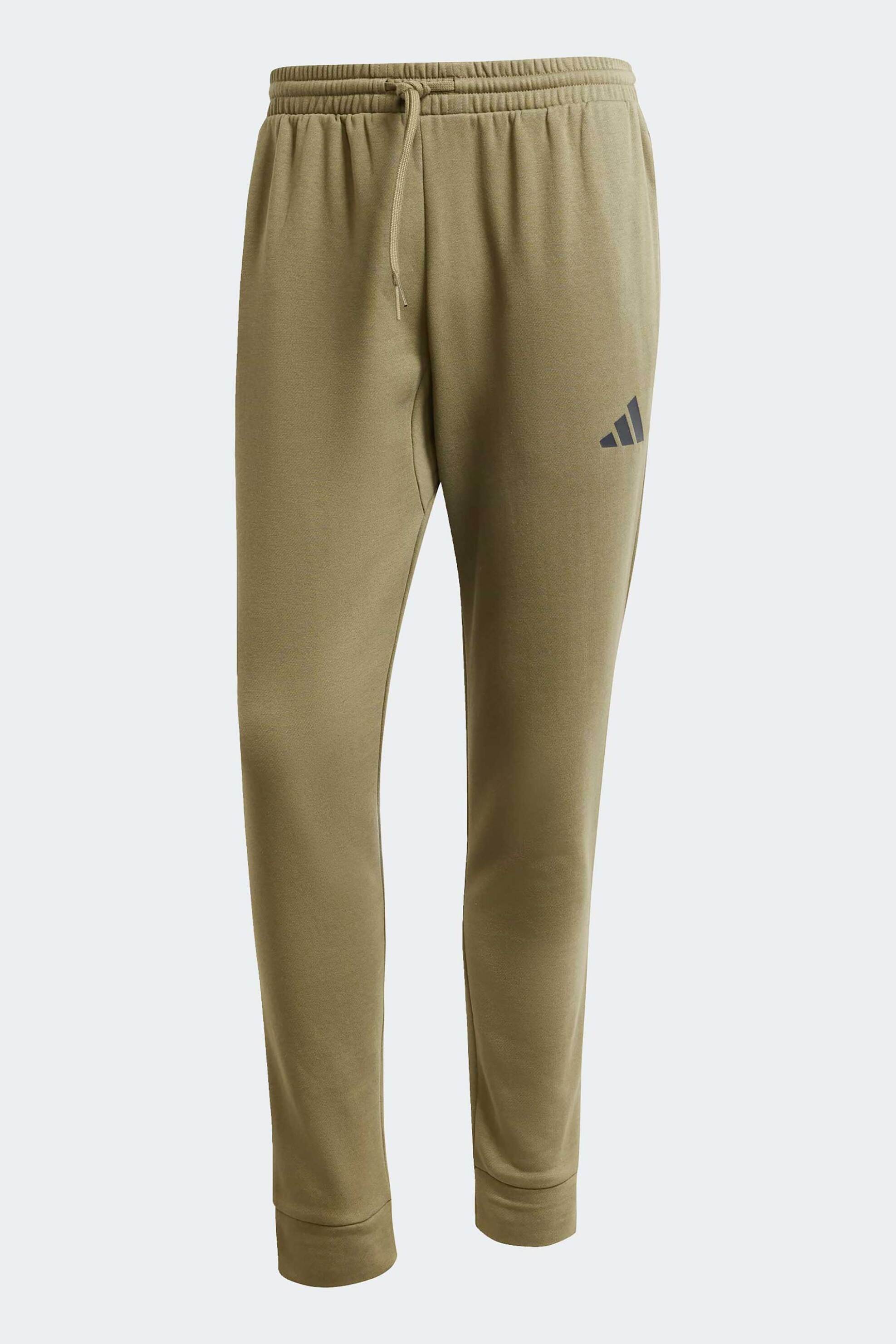 Adidas ανδρικό παντελόνι φόρμας Regular Fit "Essentials Feel Cozy Fleece" - JE3812 Λαδί φωτογραφία