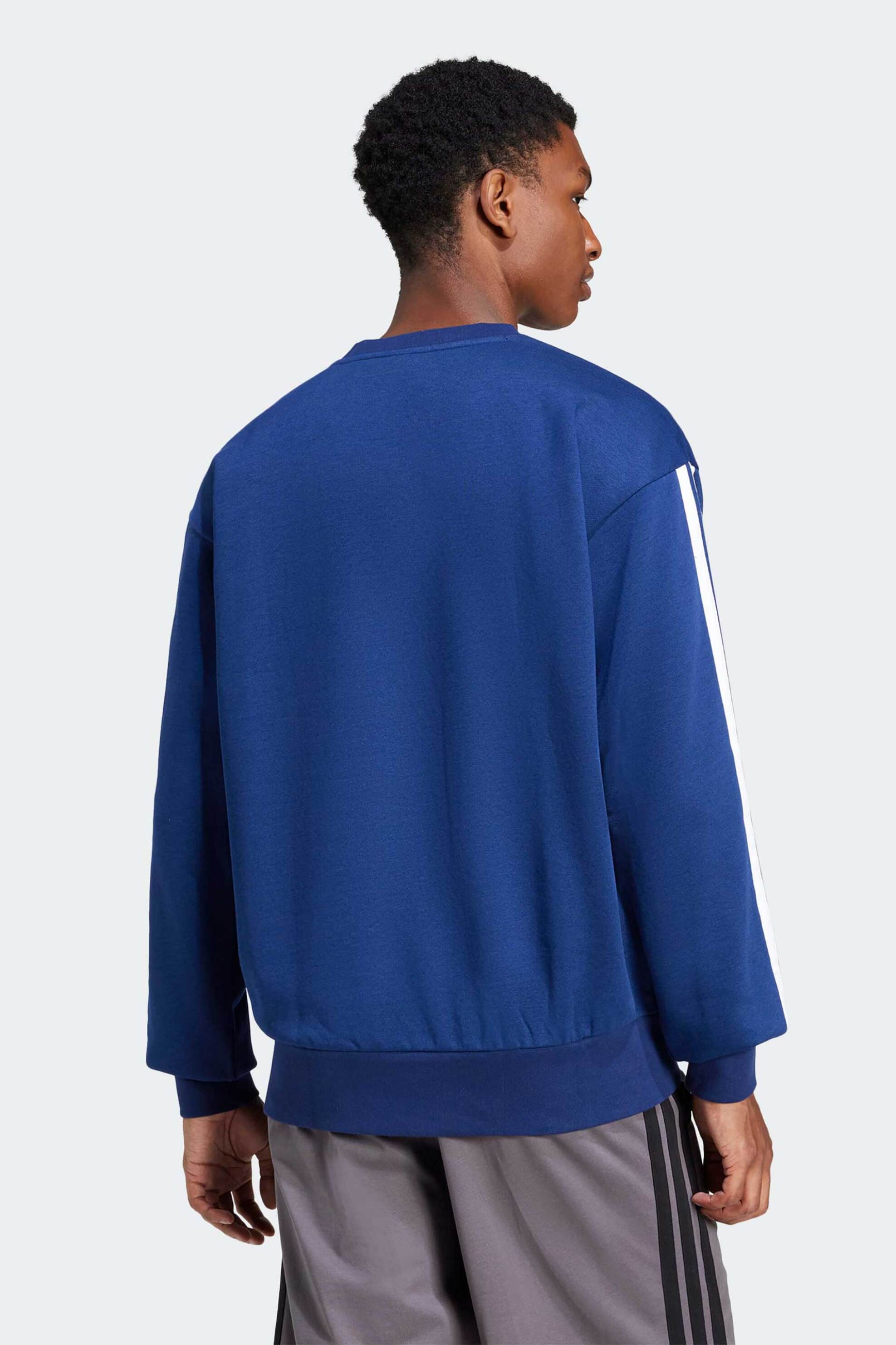 Adidas ανδρική μπλούζα φούτερ Regular Fit "Essentials 3-Stripes Fleece" - JE6307 Μπλε φωτογραφία