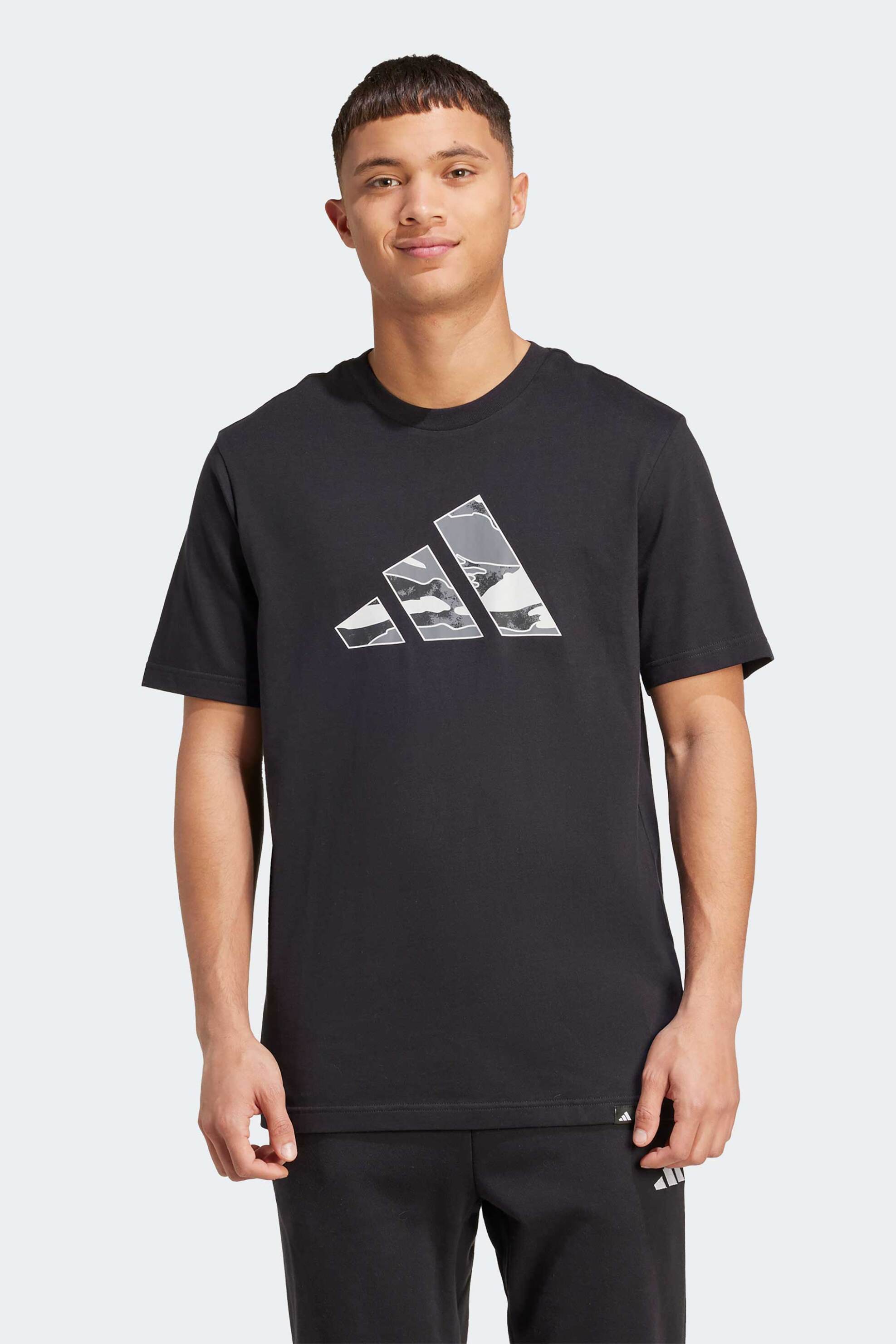 Adidas ανδρικό T-shirt Regular Fit "Camo Logo Graphic" - JM6381 Μαύρο