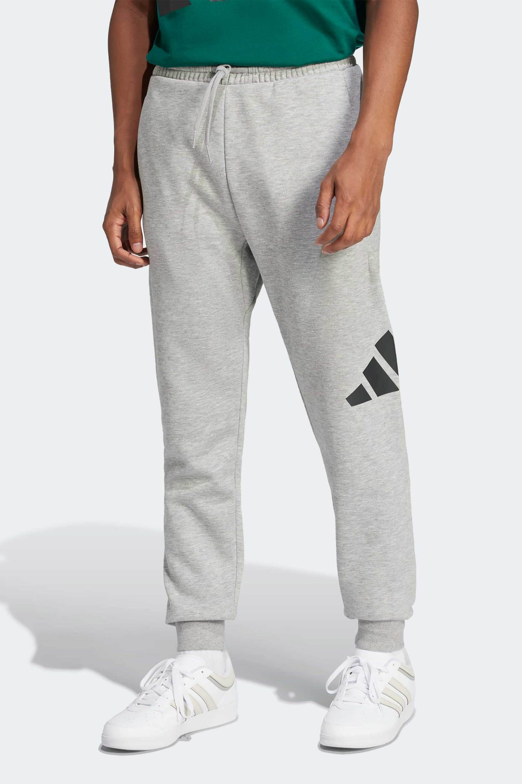 Adidas ανδρικό παντελόνι φόρμας Regular Tapered Fit "Essentials Big Logo Cuffed Fleece" - IN6143 Γκρι