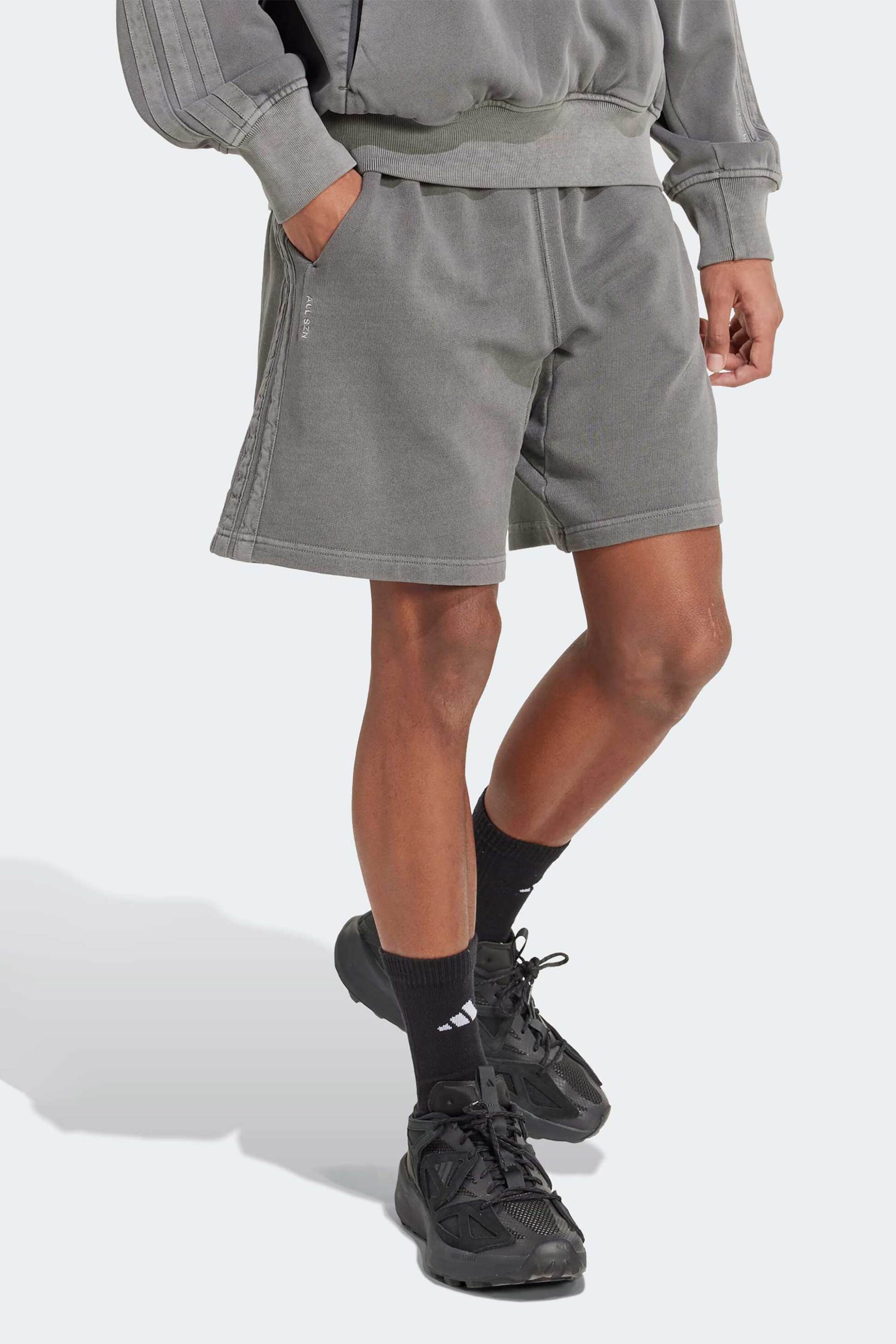 Adidas ανδρικό αθλητικό σορτς Loose Fit "ALL SZN French Terry Washed 8 Inch" - JN0607 Γκρι φωτογραφία