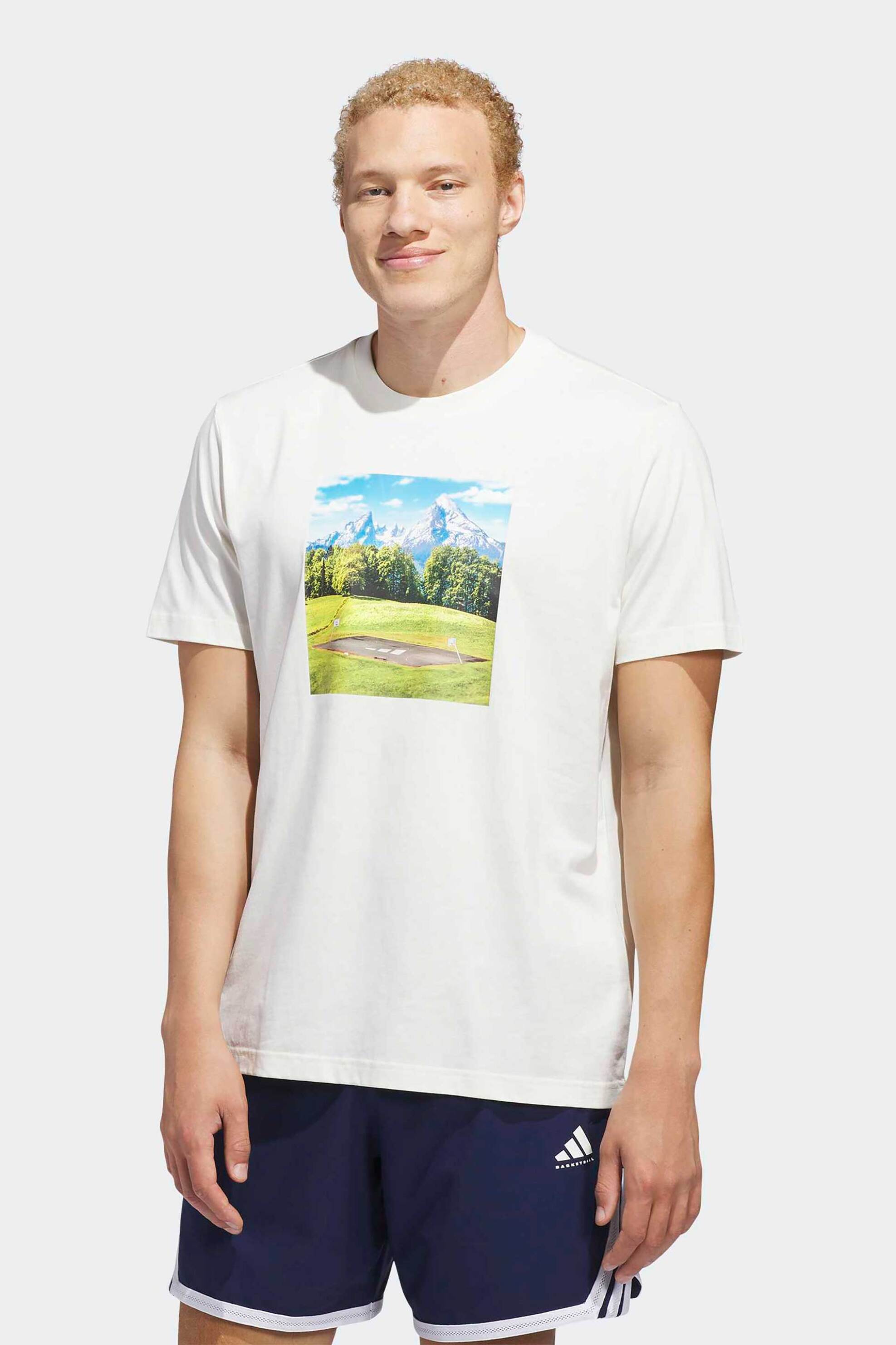 Adidas ανδρικό T-shirt Loose Fit "Escape Alpine" - KC9260 Λευκό