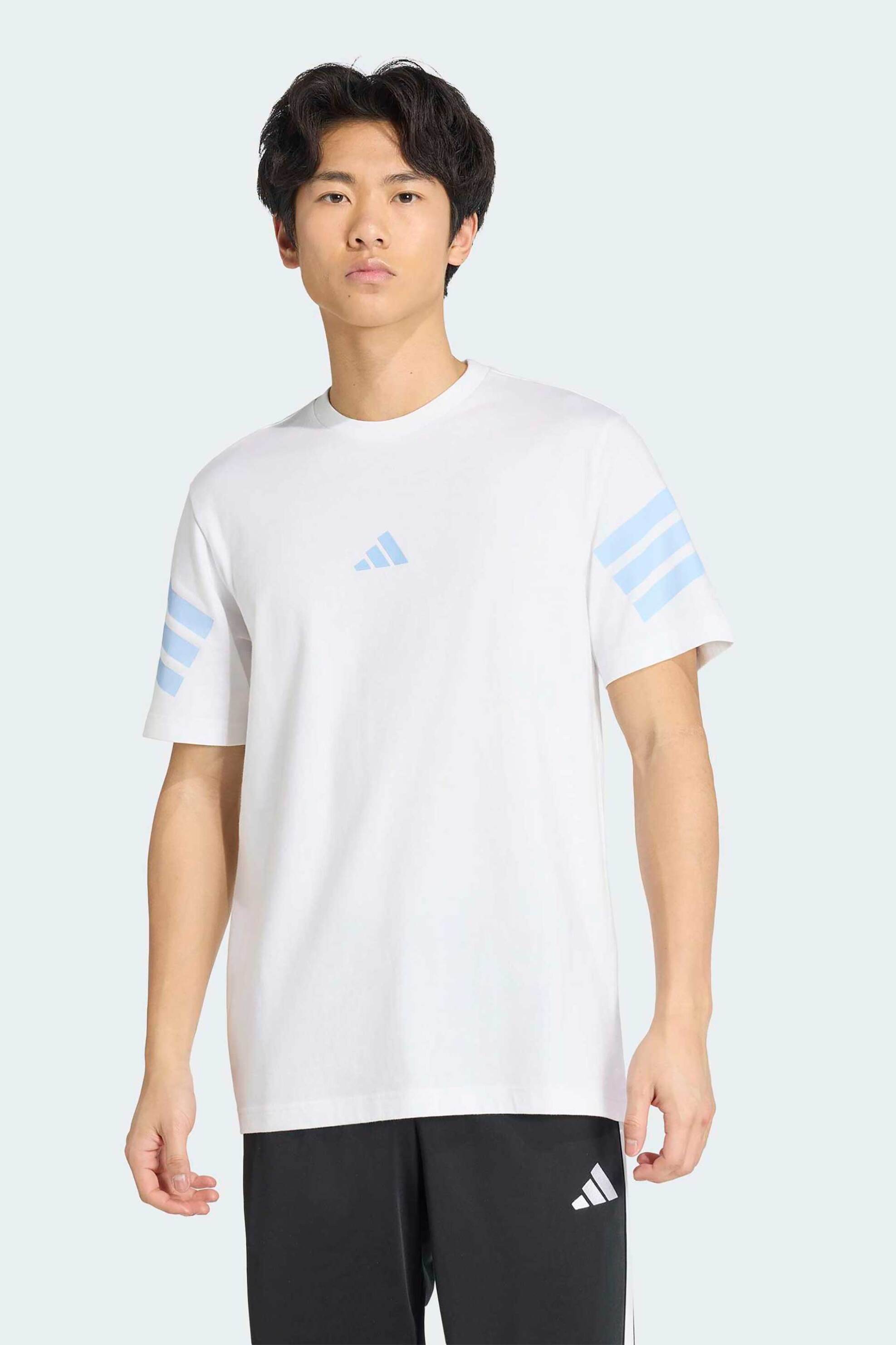 Adidas ανδρικό T-shirt Regular Fit "Essentials Single Jersey 3-Stripes" - KS8101 Λευκό