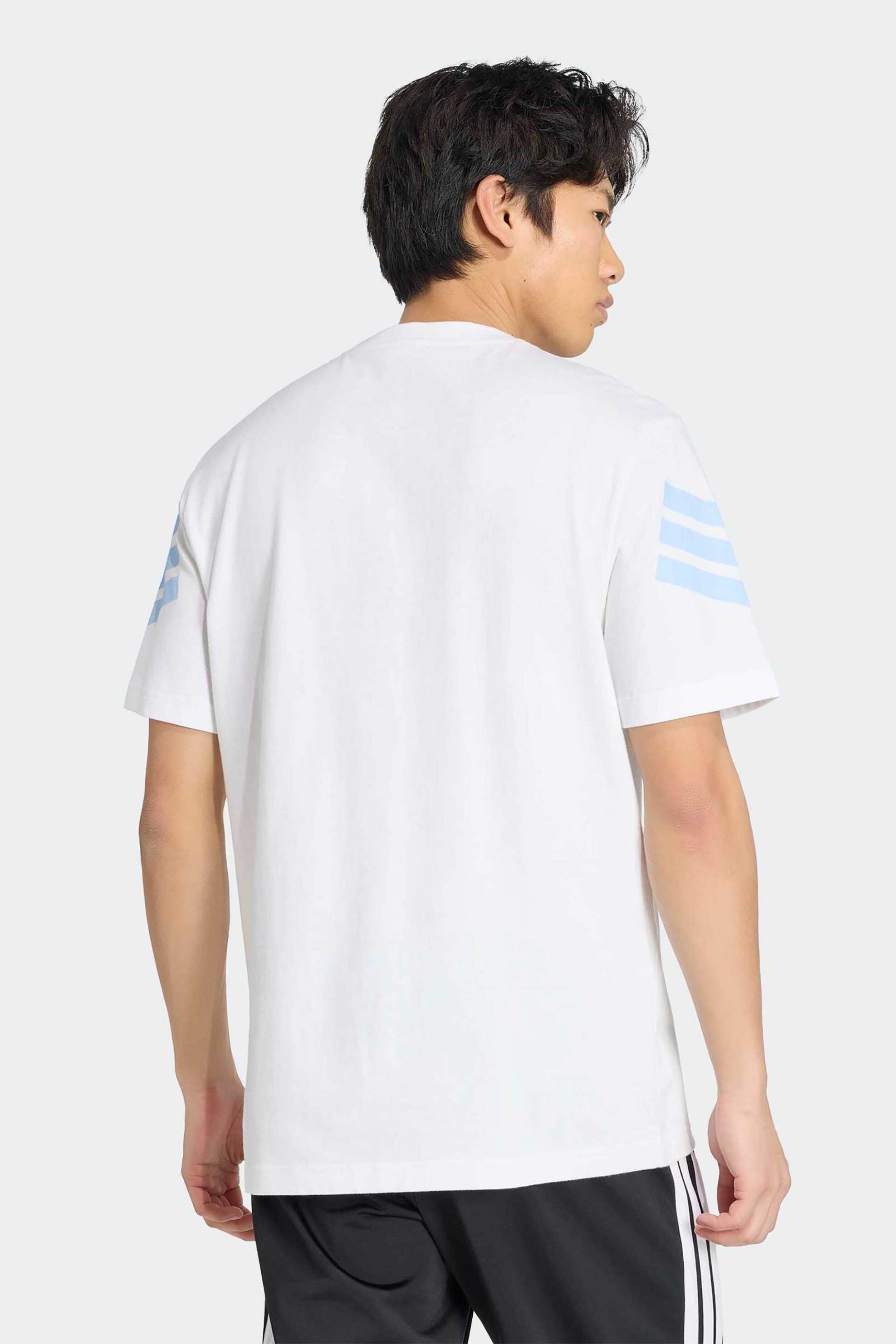 Adidas Ανδρικό T-Shirt Regular Fit Essentials Single Jersey 3-Stripes - Ks8101 Λευκό