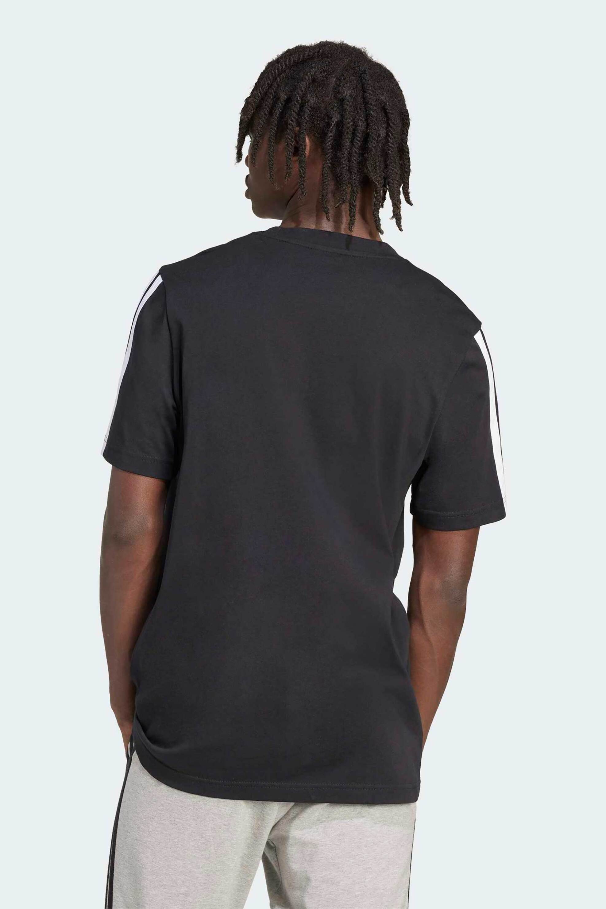 Adidas Ανδρικό T-Shirt Regular Fit Essentials 3-Stripes - Jv6783 Μαύρο