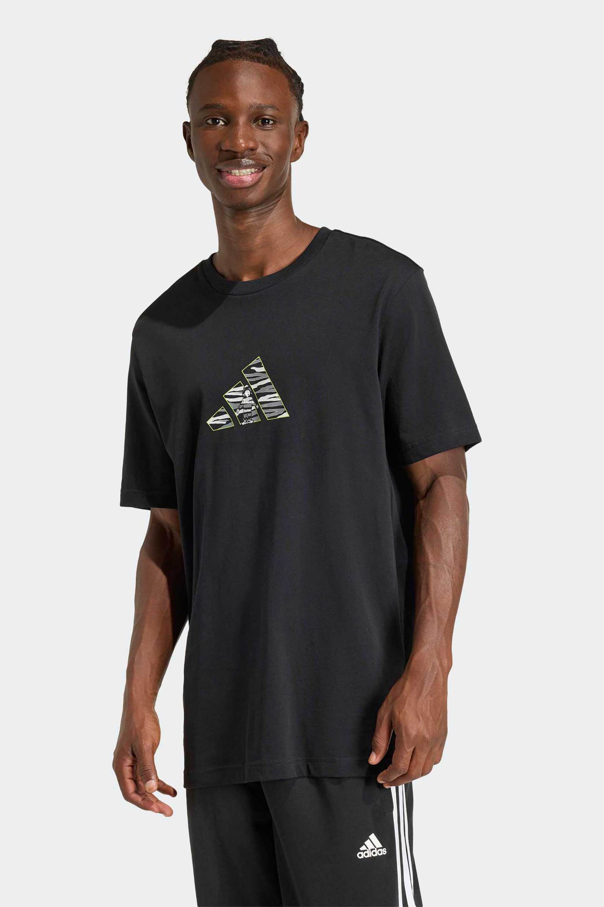 Adidas ανδρικό T-shirt Regular Fit "Camo Explorer Graphic" - JZ7500 Μαύρο