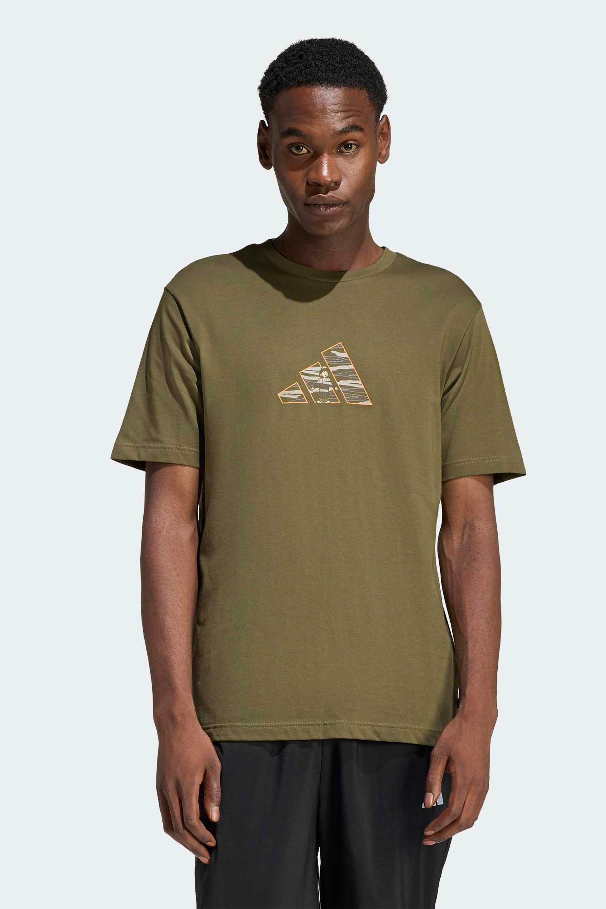Adidas ανδρικό T-shirt Regular Fit "Camo Explorer Graphic" - JZ7502 Λαδί