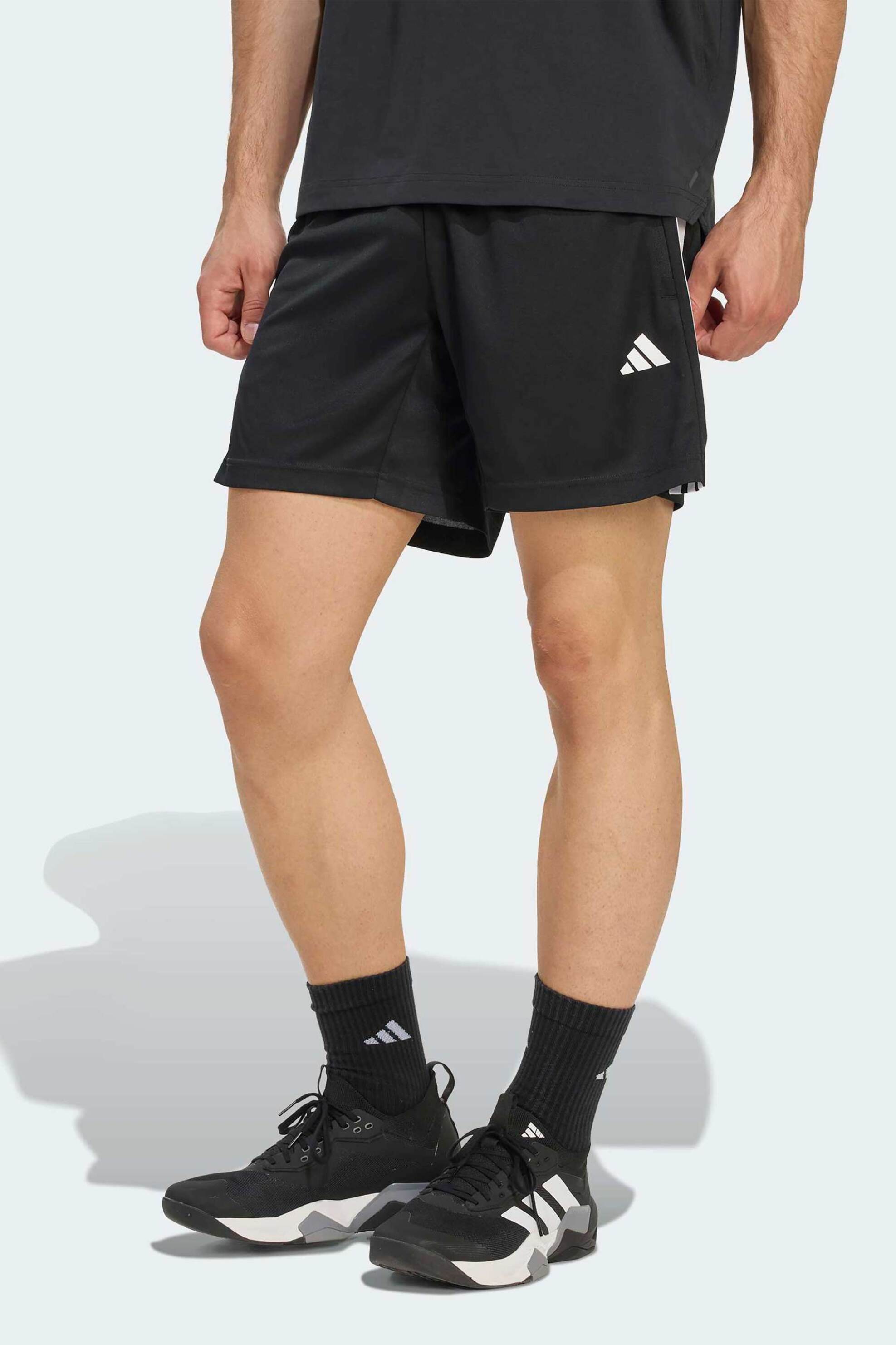 Adidas ανδρικό αθλητικό σορτς πικέ Regular Fit "Workout Essentials Base 3-Stripes" - KA3461 Μαύρο φωτογραφία