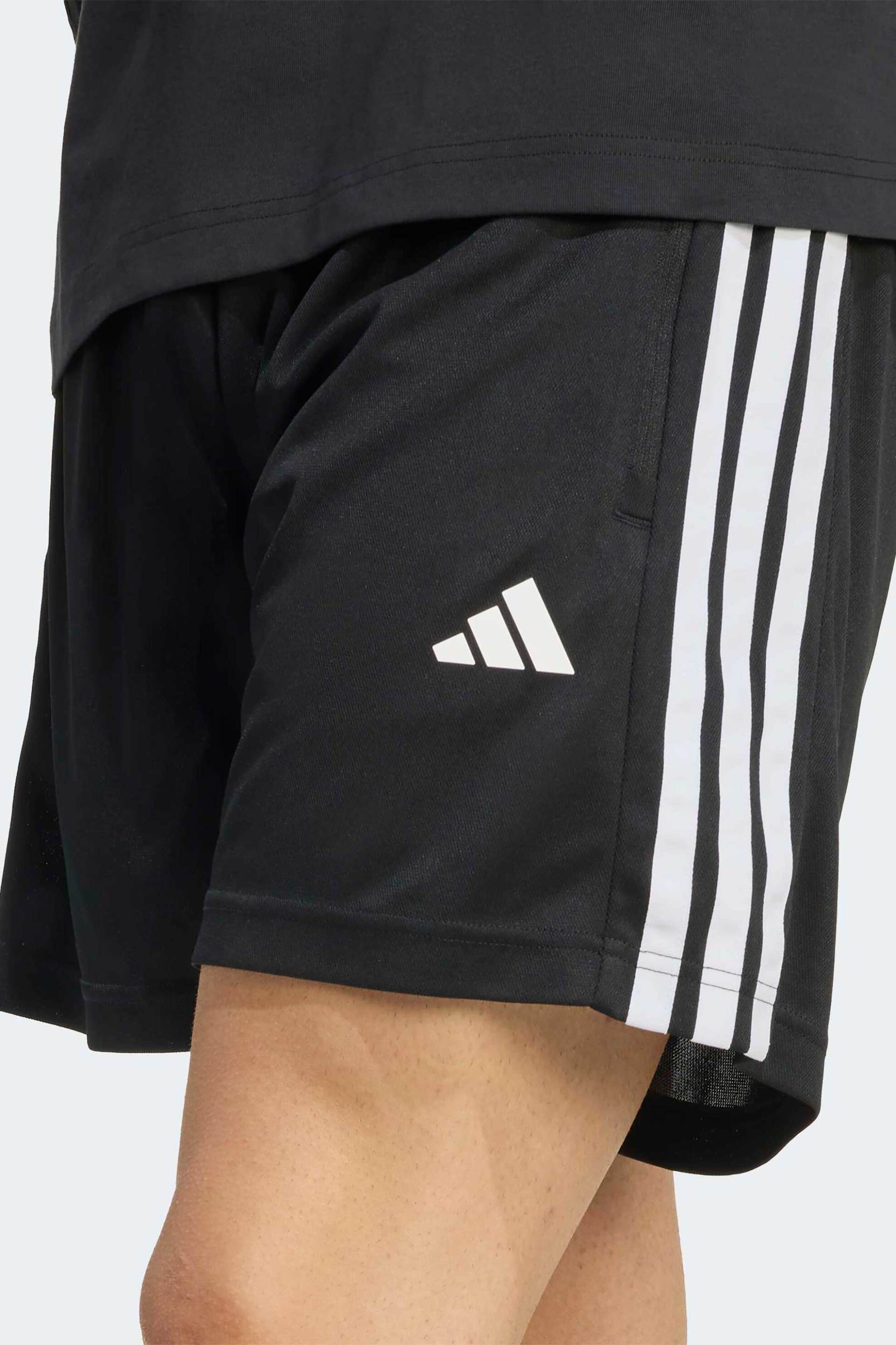 Adidas Ανδρικό Αθλητικό Σορτς Πικέ Regular Fit Workout Essentials Base 3-Stripes - Ka3461 Μαύρο
