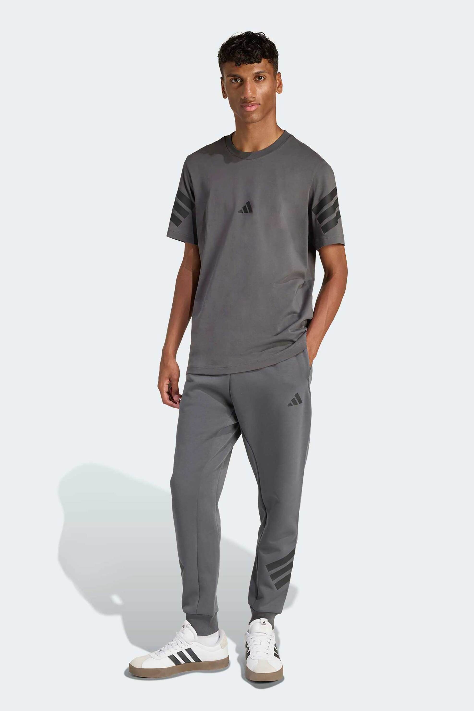 Adidas ανδρικό παντελόνι φόρμας Regular Fit "Future Icons 3-Stripes" - KD5210 Γκρι Σκούρο