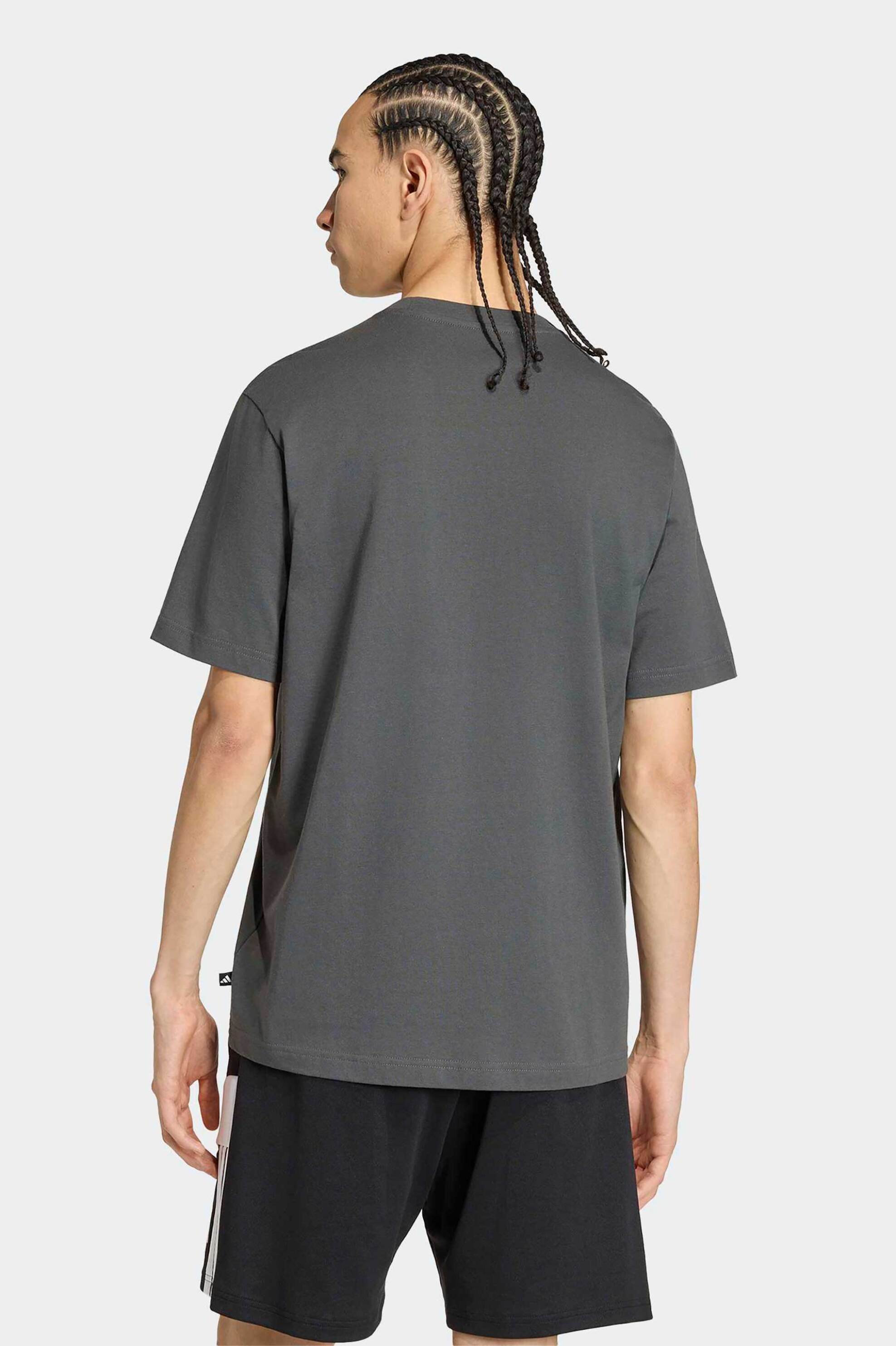 Adidas Ανδρικό T-Shirt Regular Fit Skate Hoop - Kg0977 Ανθρακί