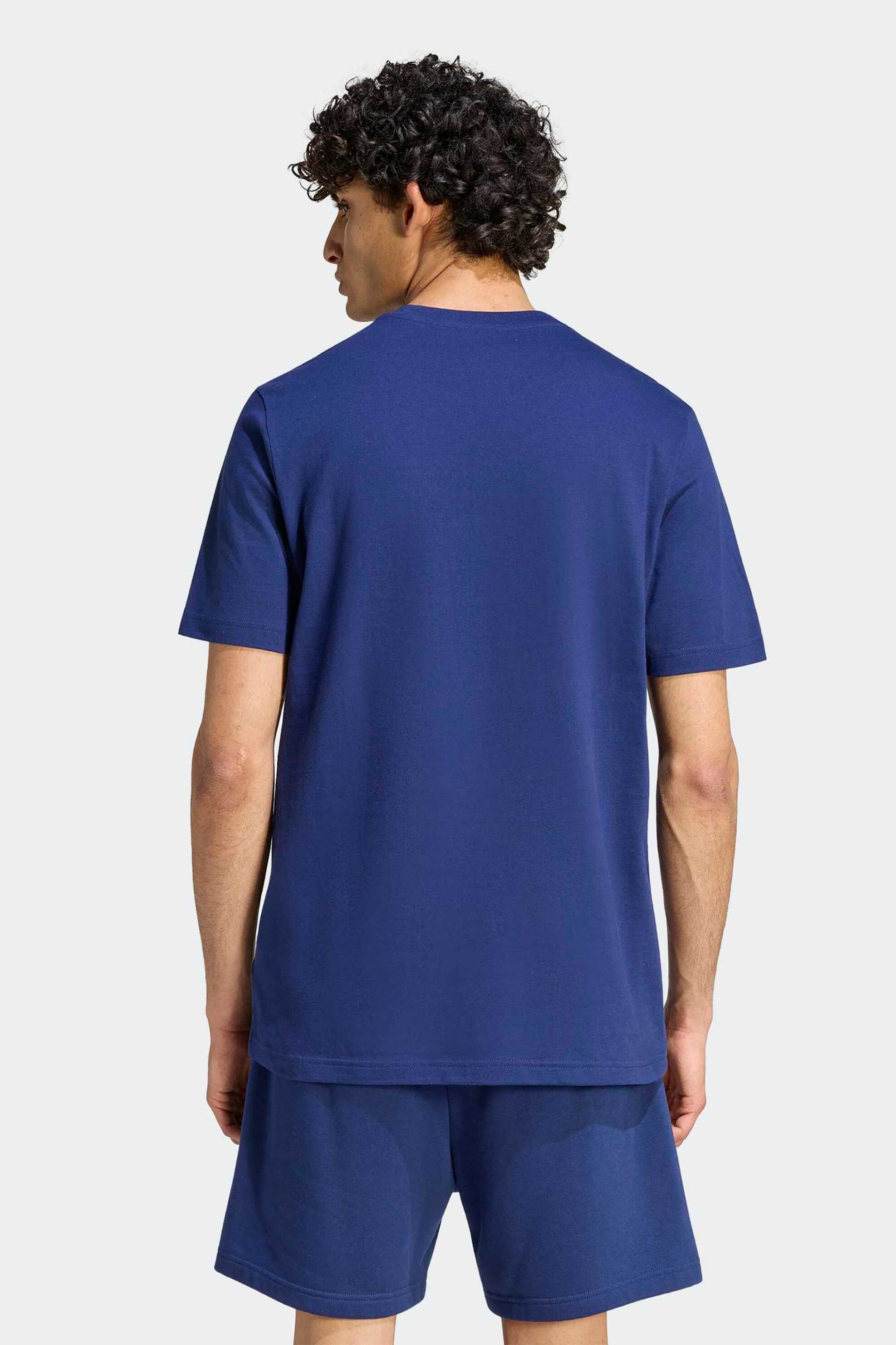 Adidas Ανδρικό T-Shirt Regular Fit Collegiate Lineage Graphic - Kc7184 Μπλε