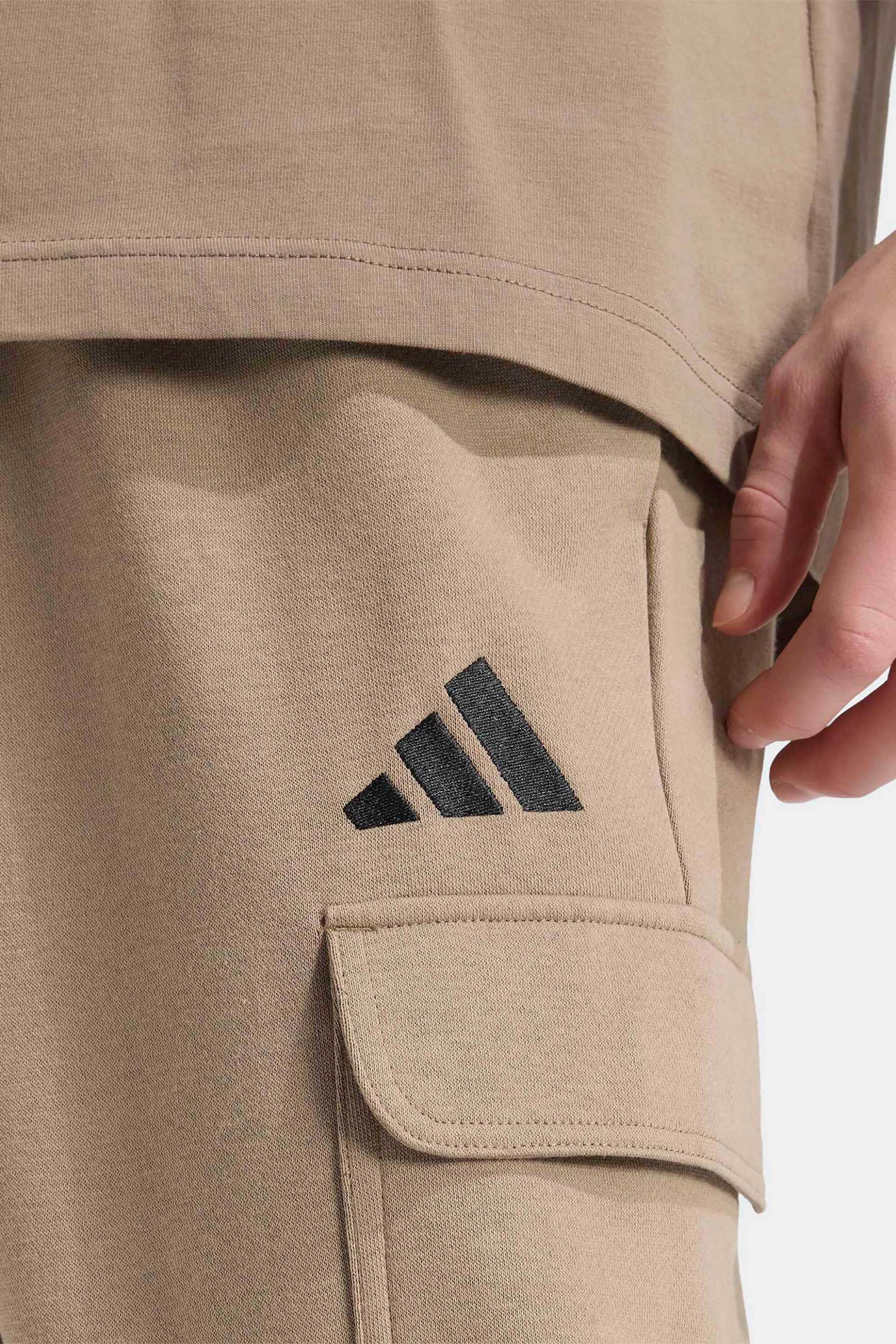 Adidas Ανδρικό Παντελόνι Φόρμας με Cargo Τσέπες Regular Fit Essentials Feelcozy - Kf2384 Μπεζ