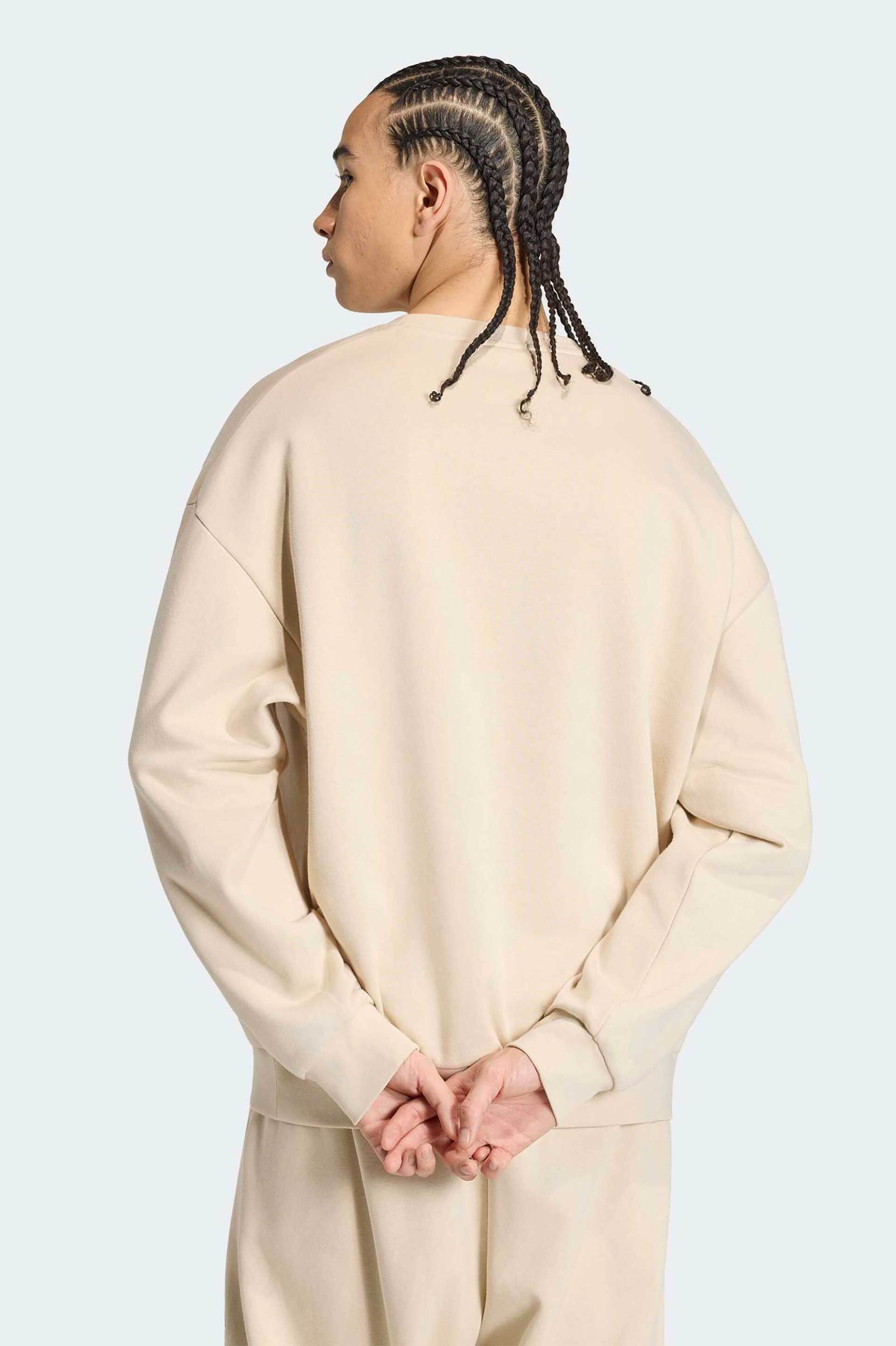 Adidas Ανδρική Μπλούζα Φούτερ με Λογότυπο Loose Fit Seasonal Essentials Collegiate - Kf4250 Μπεζ