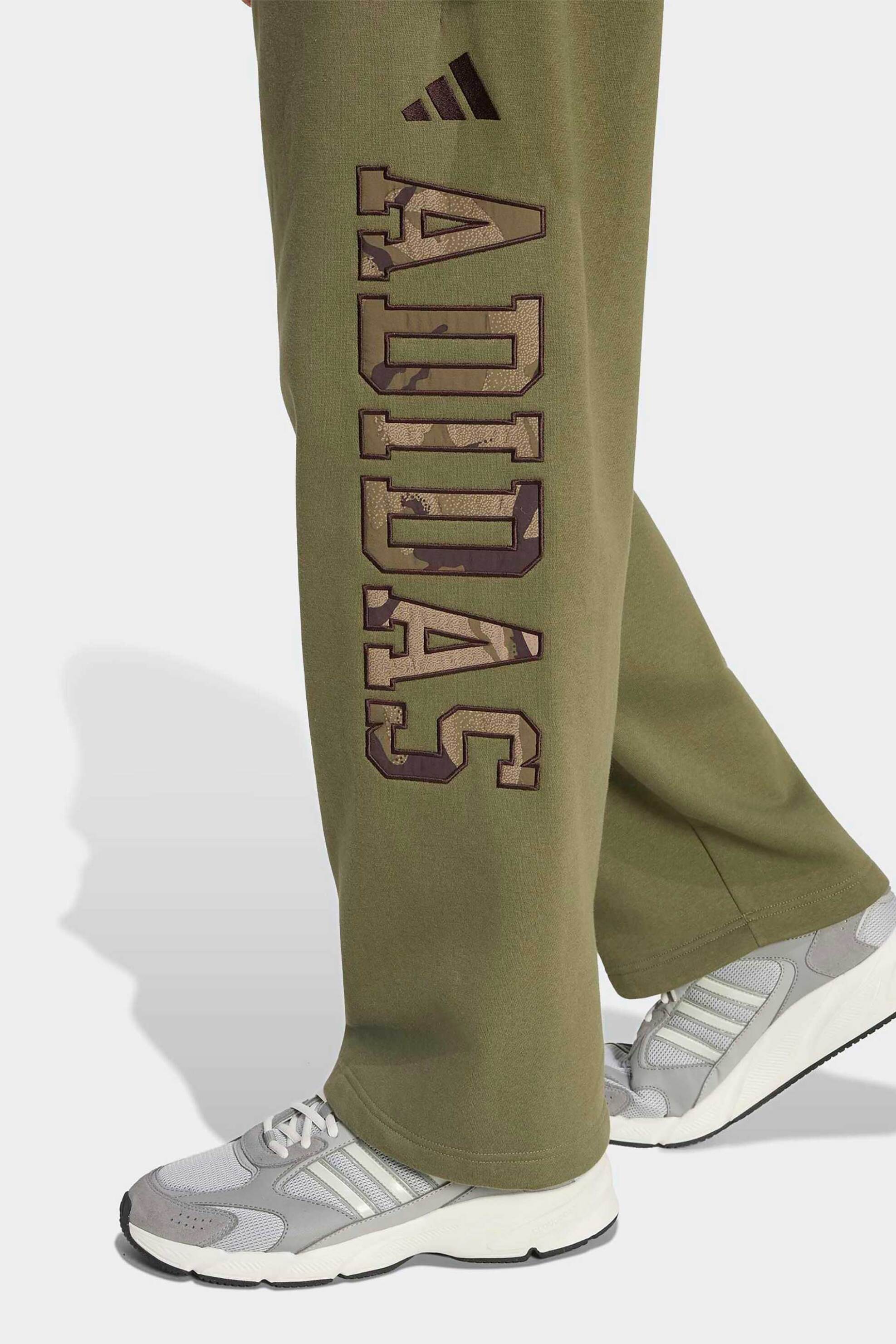 Adidas Ανδρικό Παντελόνι Φόρμας με Λογότυπο Regular Fit Seasonal Essentials Camo - Kf4188 Λαδί