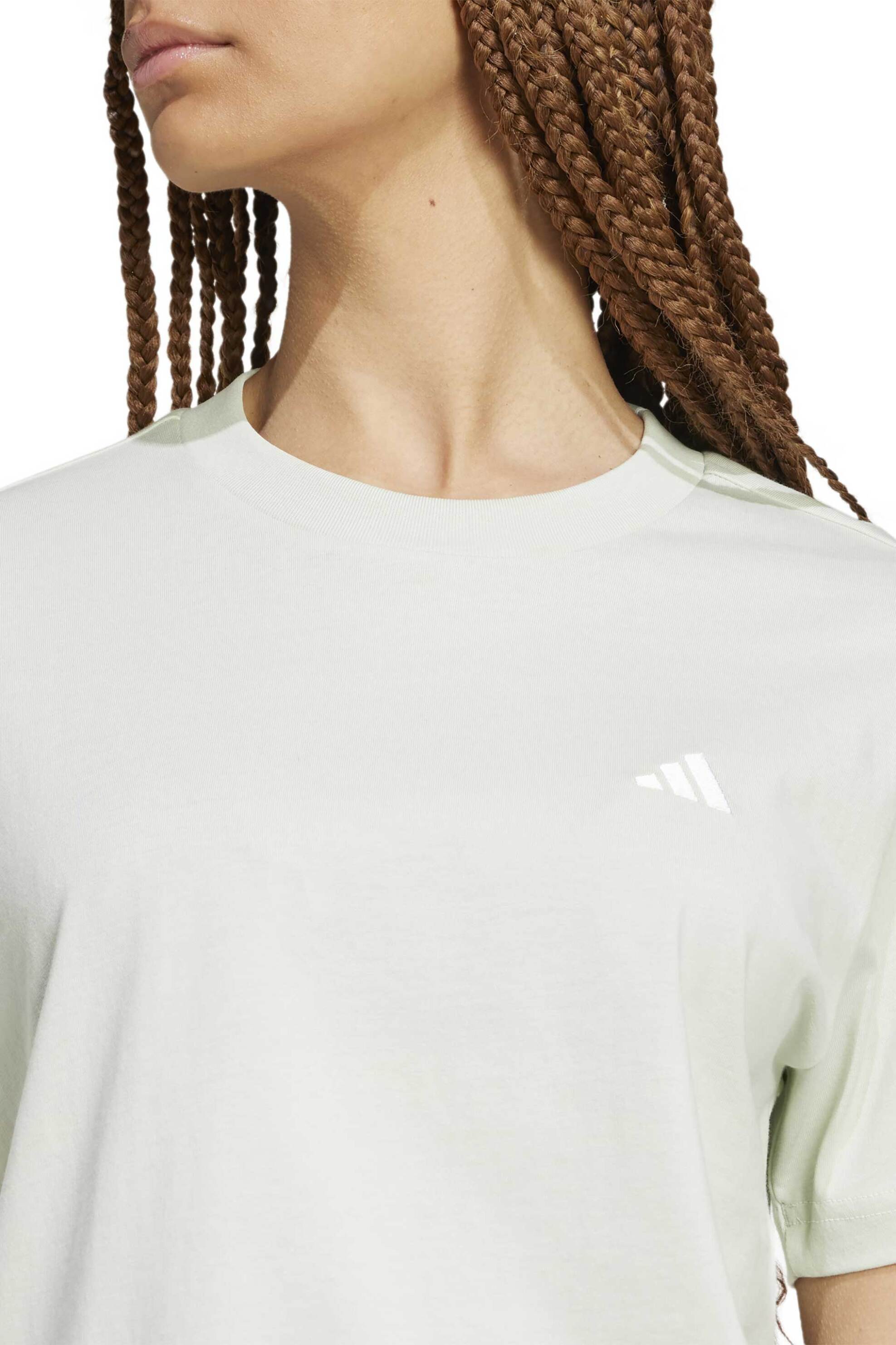 Adidas γυναικείο T-shirt μονόχρωμο με λογότυπο - JH3700 Λευκό φωτογραφία