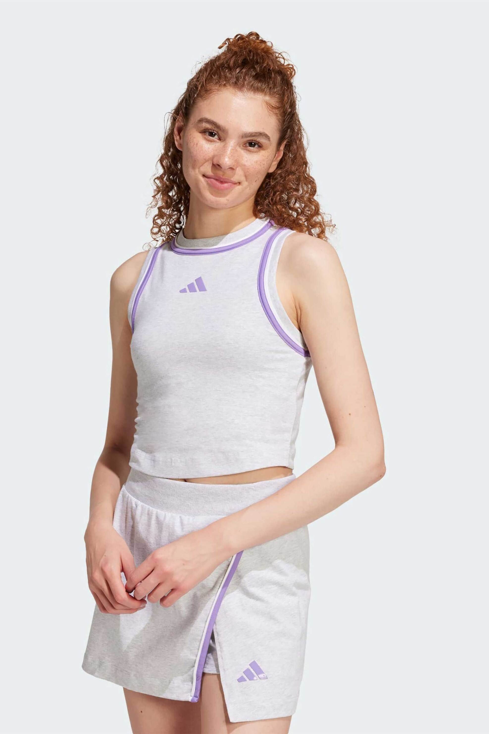 ADIDAS Adidas γυναικεία μπλούζα αμάνικη Slim Fit "Essentials Color Pop Crop" - JN6988 Γκρι