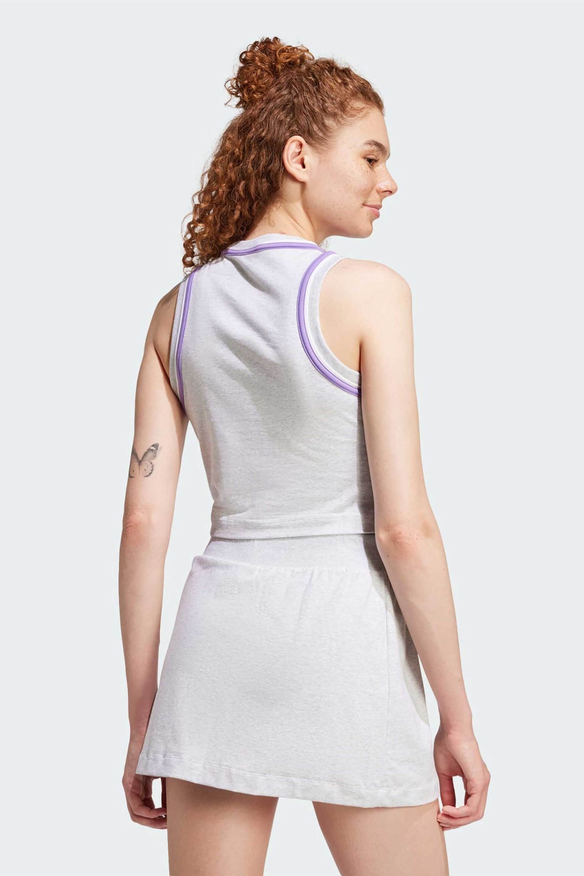 ADIDAS Adidas γυναικεία μπλούζα αμάνικη Slim Fit "Essentials Color Pop Crop" - JN6988 Γκρι - 3