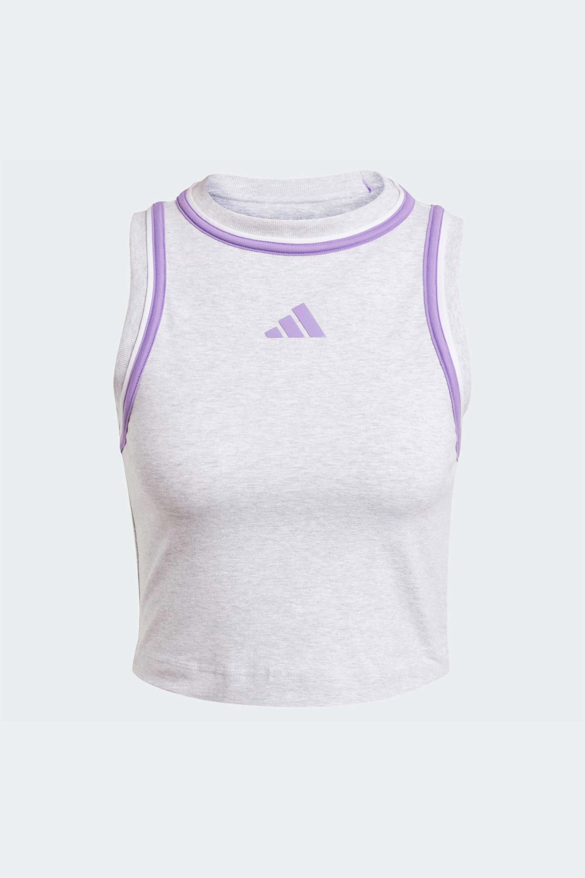 ADIDAS Adidas γυναικεία μπλούζα αμάνικη Slim Fit "Essentials Color Pop Crop" - JN6988 Γκρι - 4