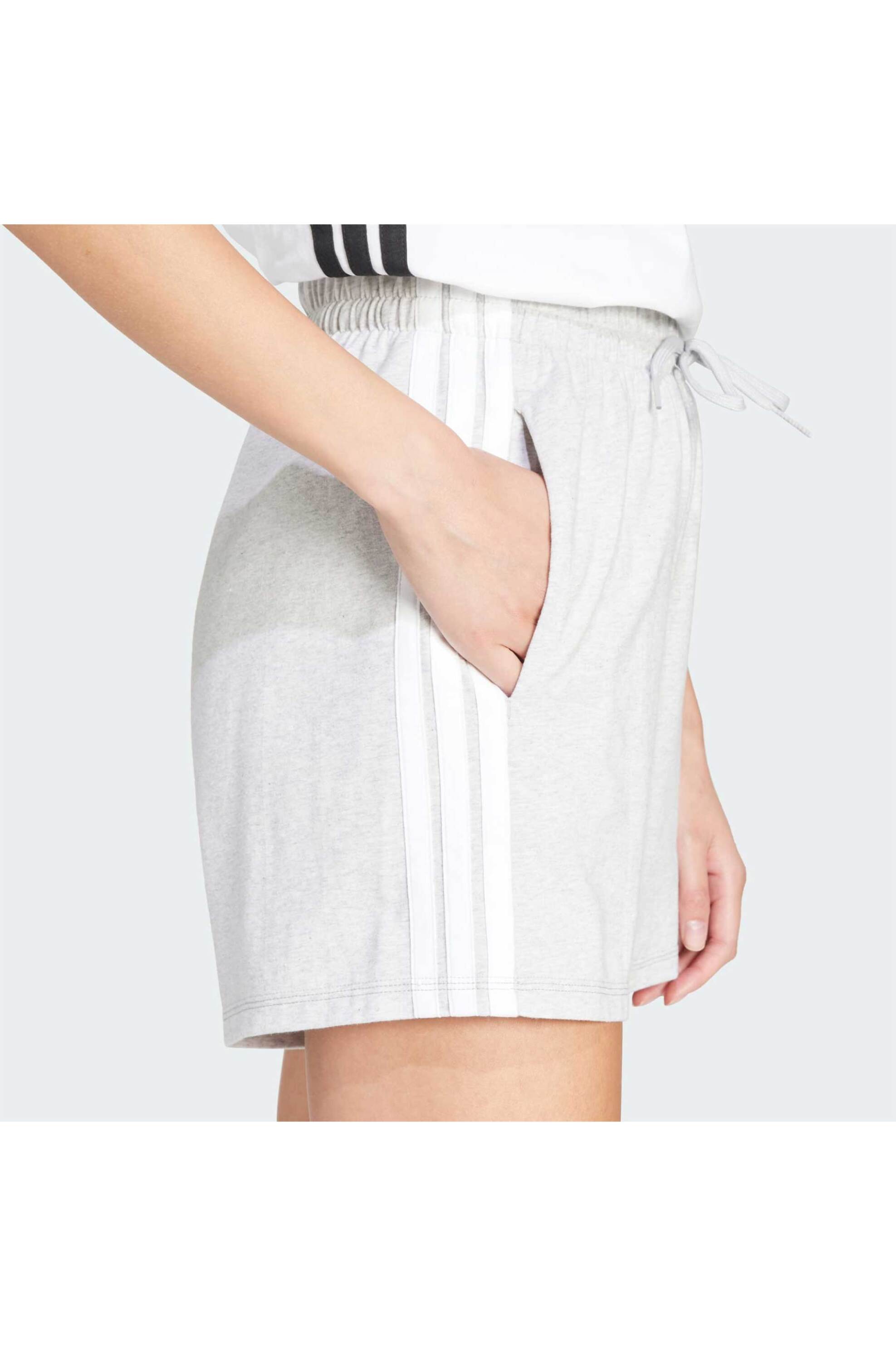 Adidas γυναικείο σορτς Regular Fit "Essentials 3-Stripes High Waisted" - IN6174 Γκρι φωτογραφία