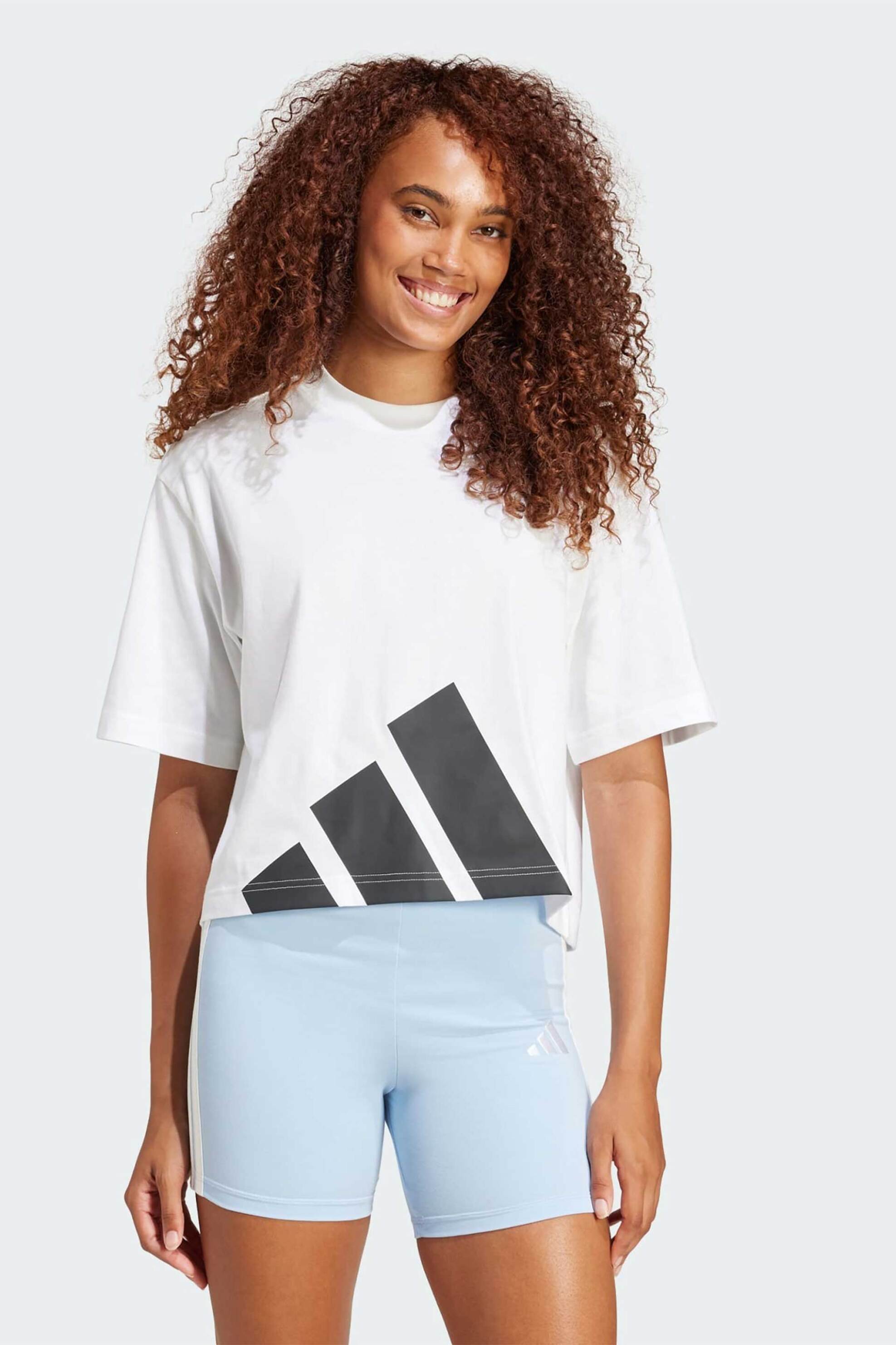 ADIDAS Adidas γυναικείο T-shirt Relaxed Fit "Essentials Big Logo Boyfriend" - JG8737 Λευκό