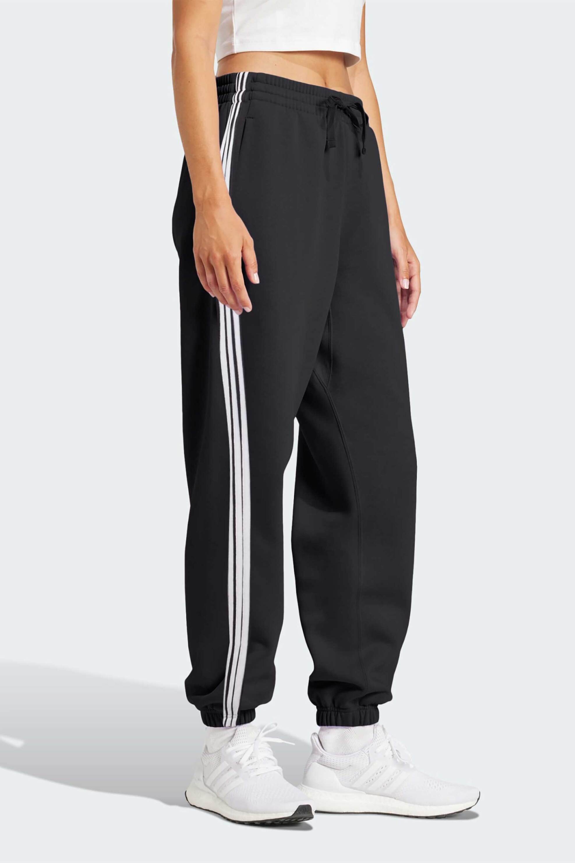 Adidas γυναικείο παντελόνι φόρμας Regular Fit "Essentials 3-Stripes French Terry Cuffed" - JD5302 Μαύρο φωτογραφία