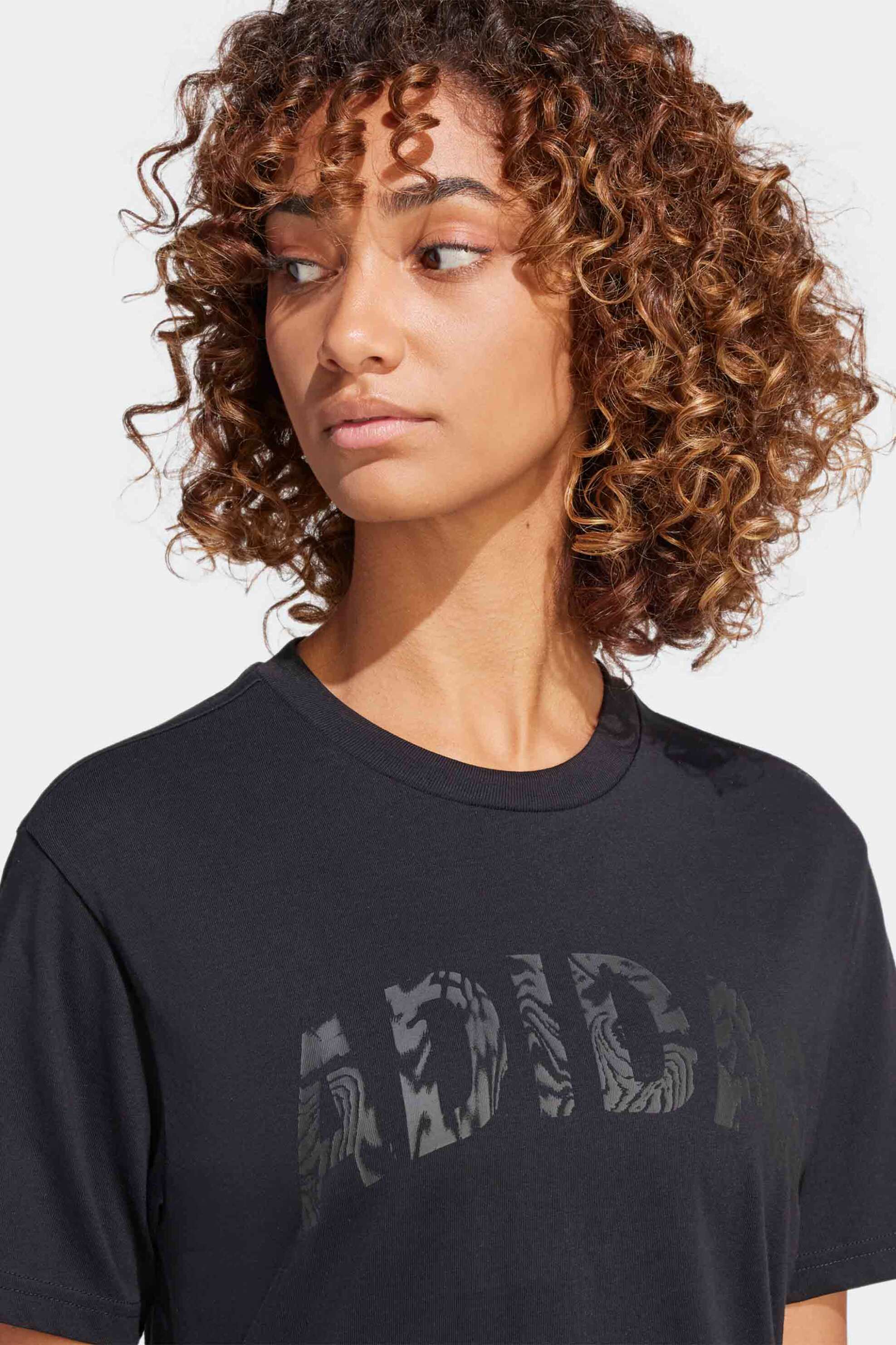 Adidas γυναικείο T-shirt Regular Fit "Camo Graphic" - JJ4105 Μαύρο φωτογραφία