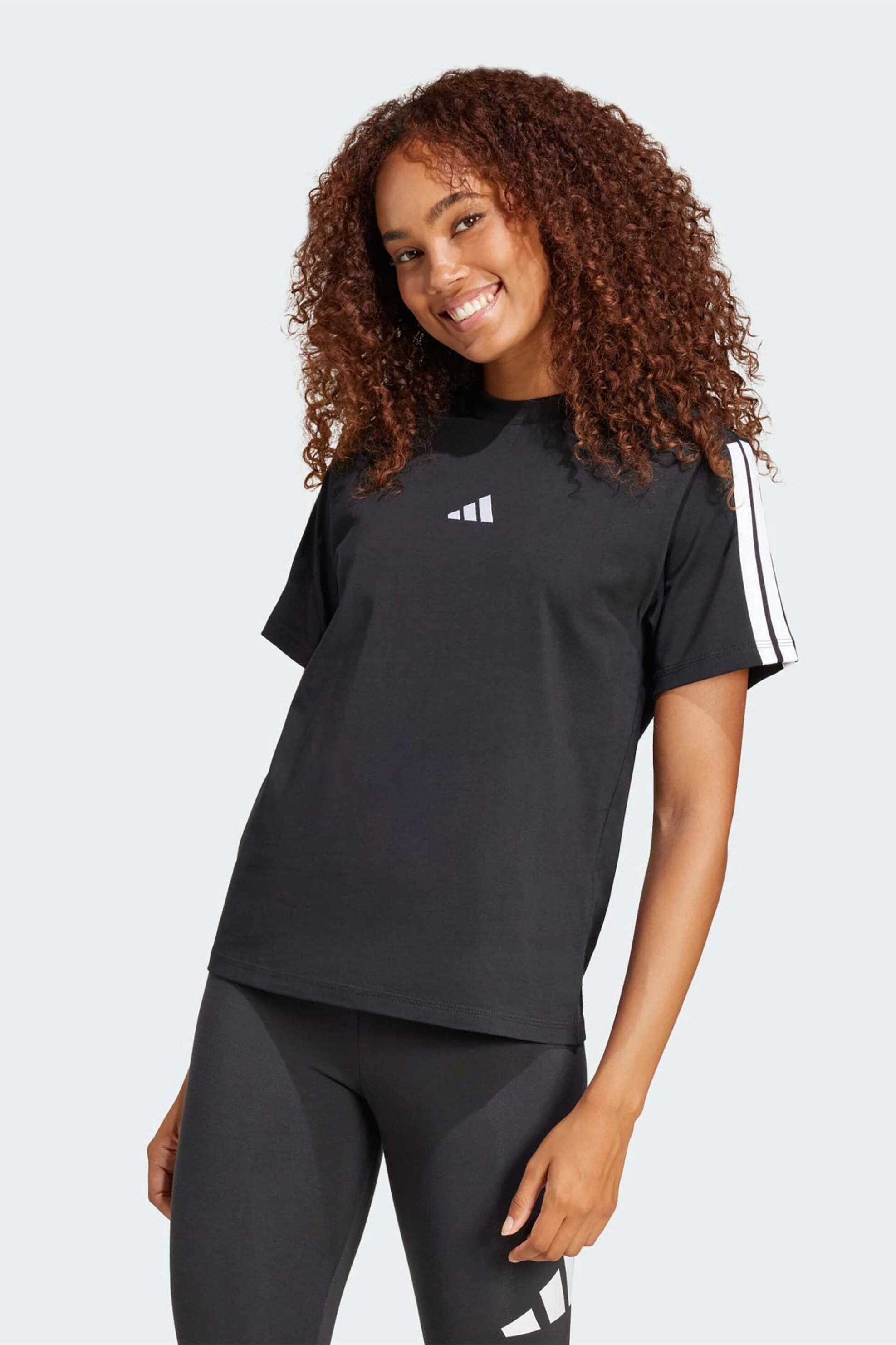 ADIDAS Adidas γυναικείο T-shirt Classic Fit "Essentials 3-Stripes" - JM2393 Μαύρο