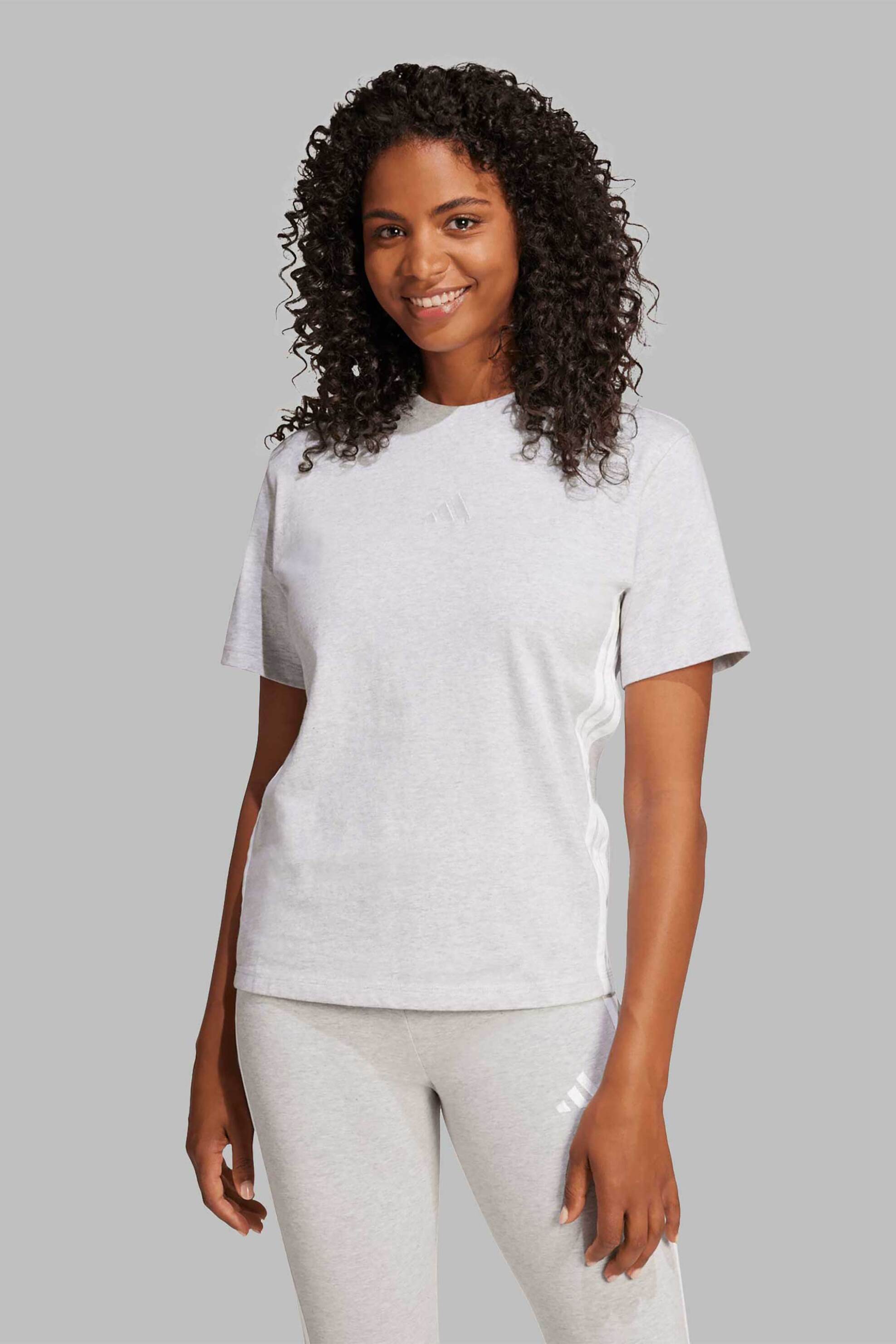 ADIDAS Adidas γυναικείο T-shirt Regular Fit "Essentials 3-Stripes" - JE1233 Γκρι