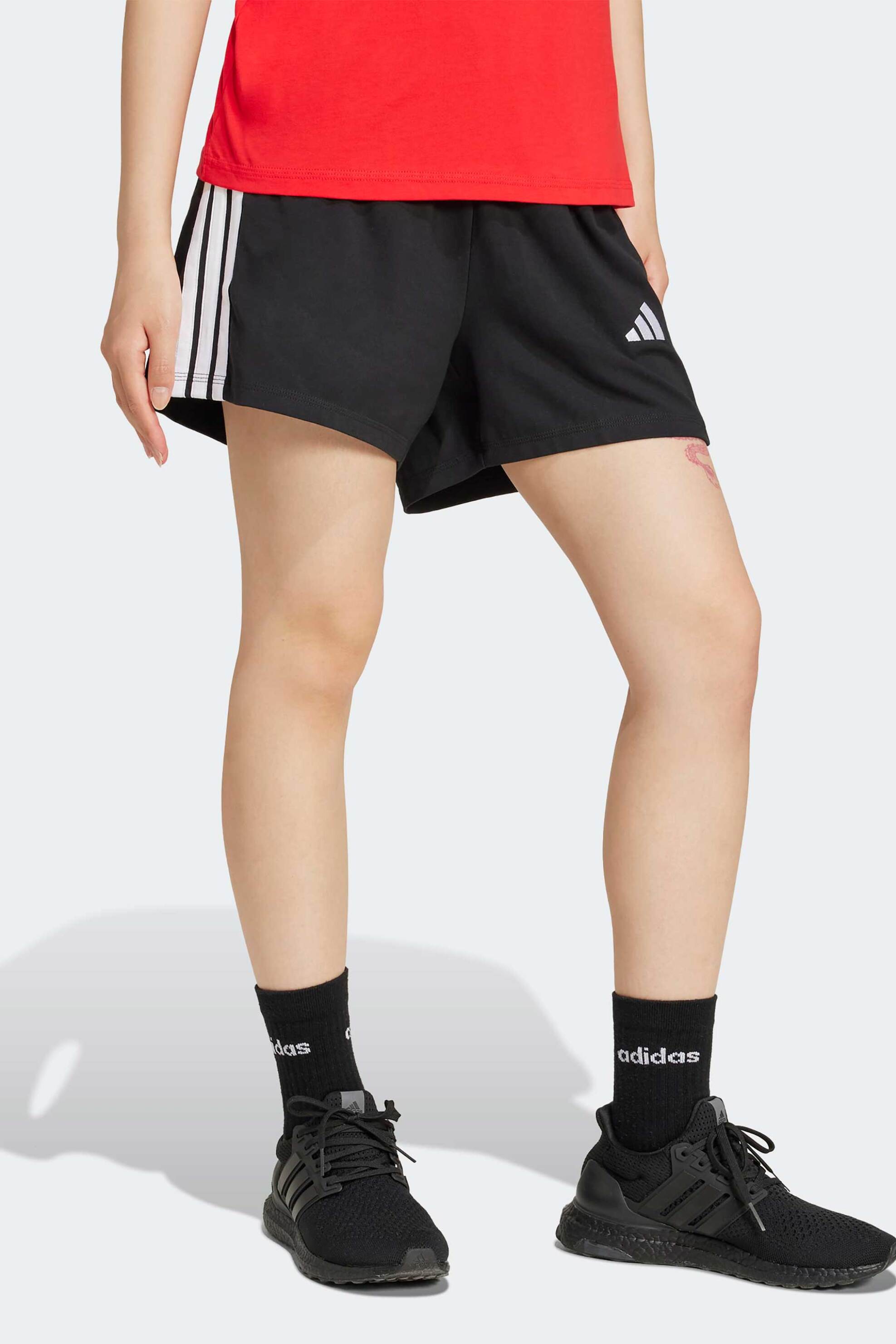 Adidas γυναικείο αθλητικό ψηλόμεσο σορτς Regular Fit "Essentials 3-Stripes" - JD0908 Μαύρο φωτογραφία