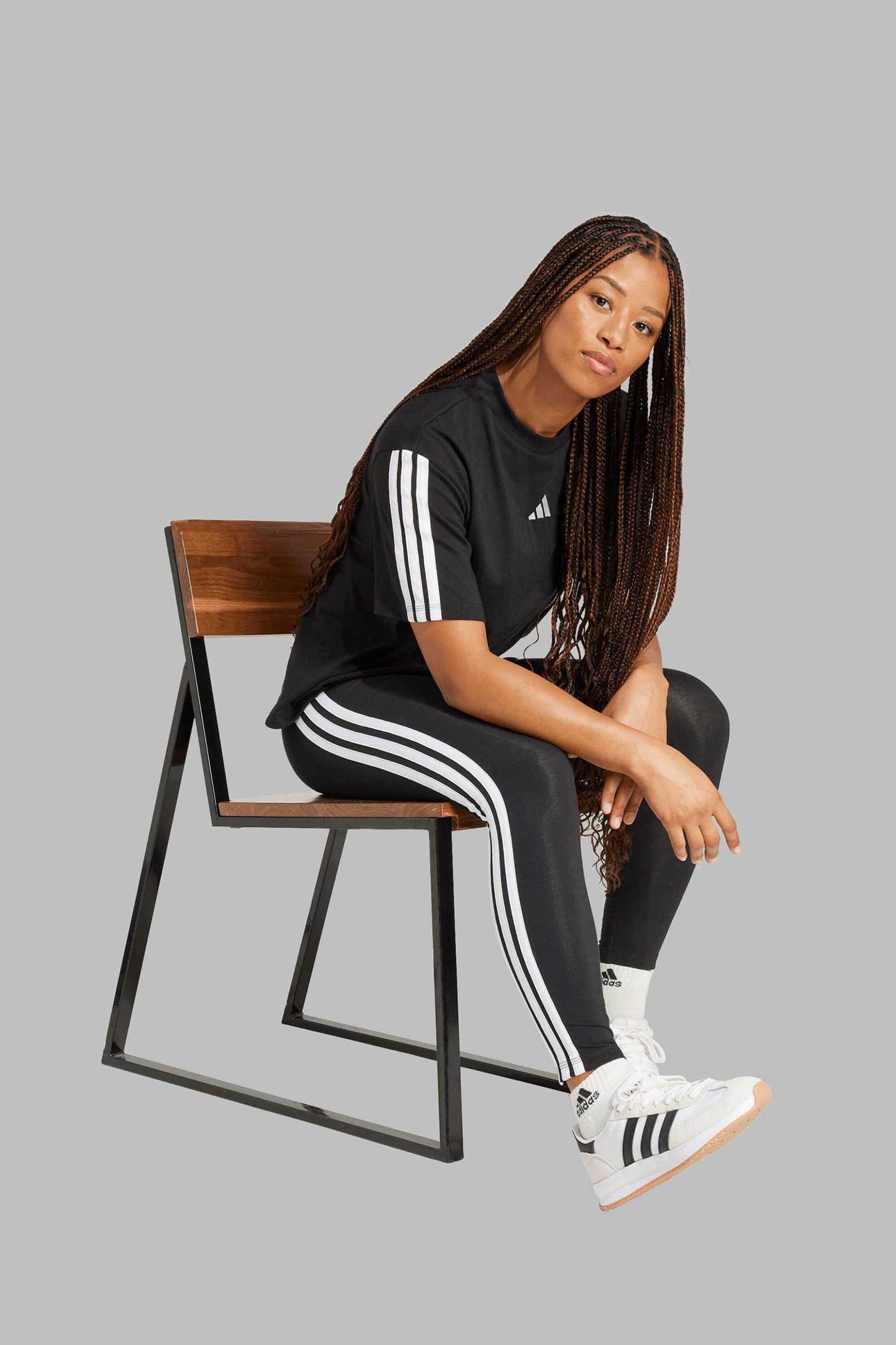 ADIDAS Adidas γυναικείο κολάν Slim Fit "Essentials 3-Stripes" - JE0072 Μαύρο - 3