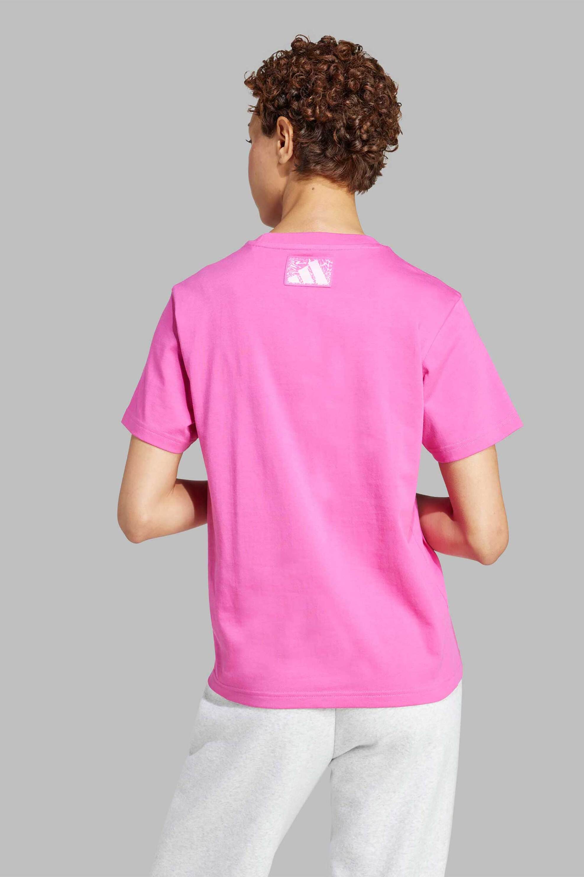 Adidas γυναικείο T-shirt Regular Fit "Camo Graphic" - JN9104 Ροζ φωτογραφία