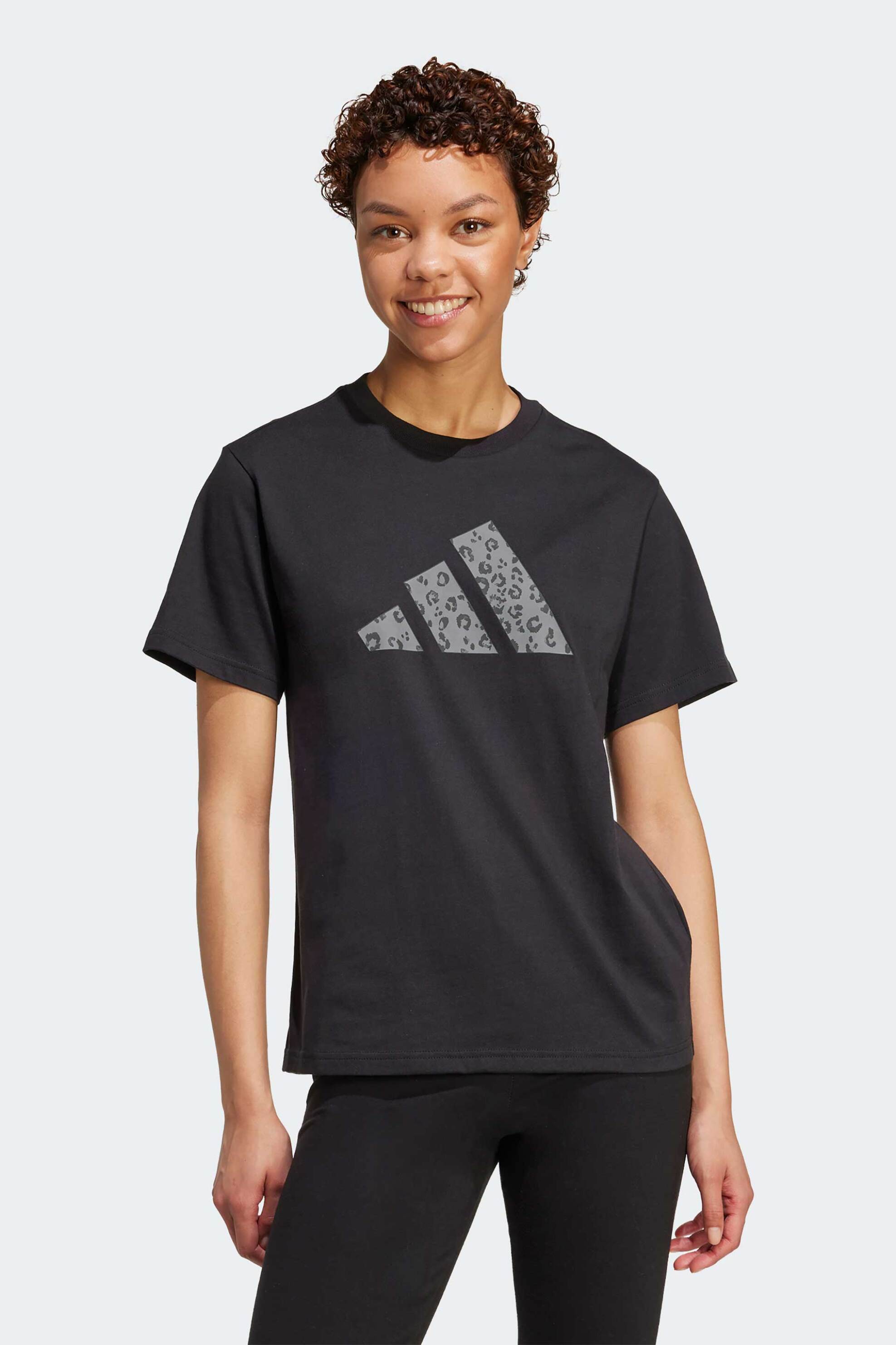 ADIDAS Adidas γυναικείο T-shirt με λογότυπο Regular Fit "Animal Logo" - JV8536 Μαύρο
