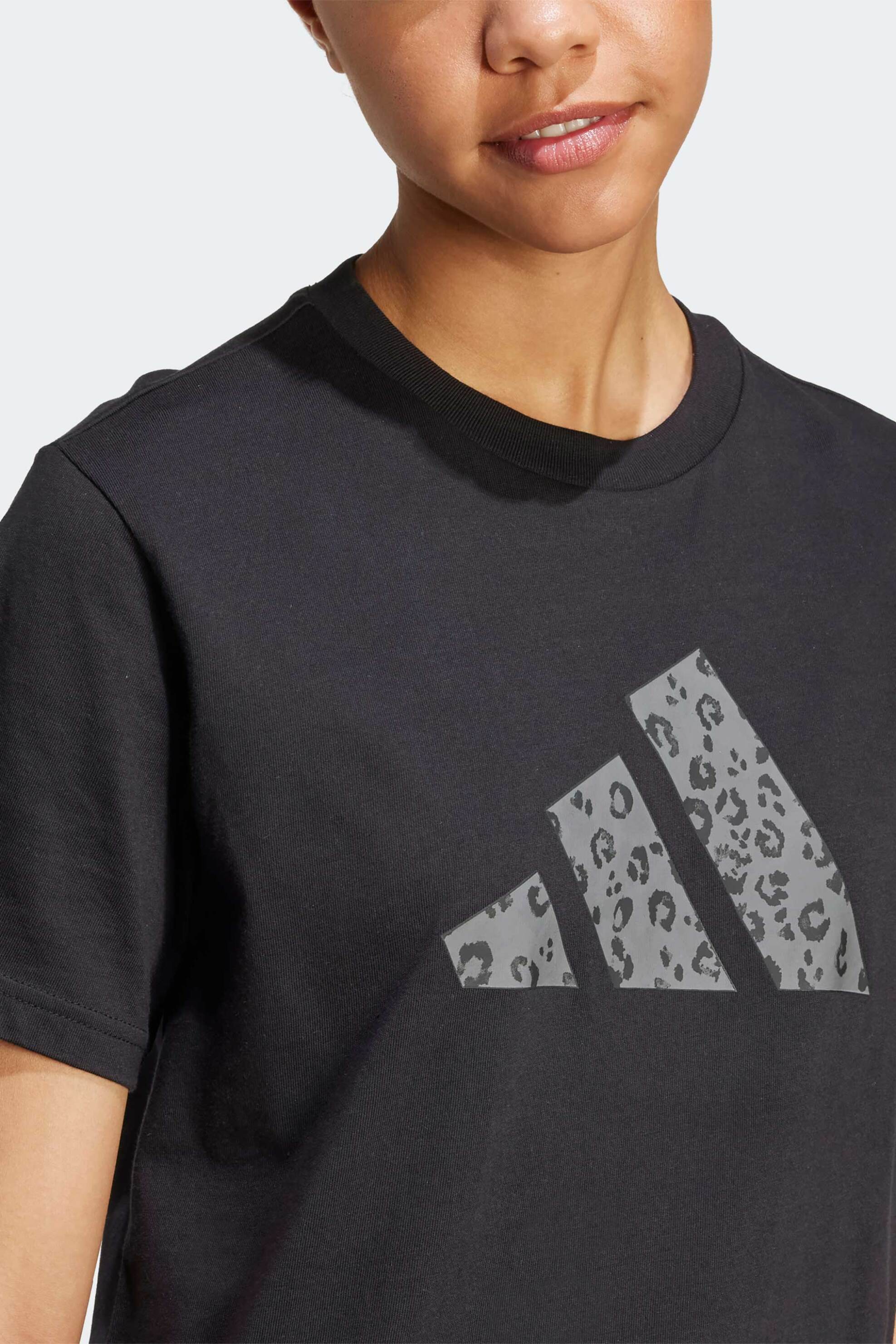 Adidas γυναικείο T-shirt με λογότυπο Regular Fit "Animal Logo" - JV8536 Μαύρο φωτογραφία