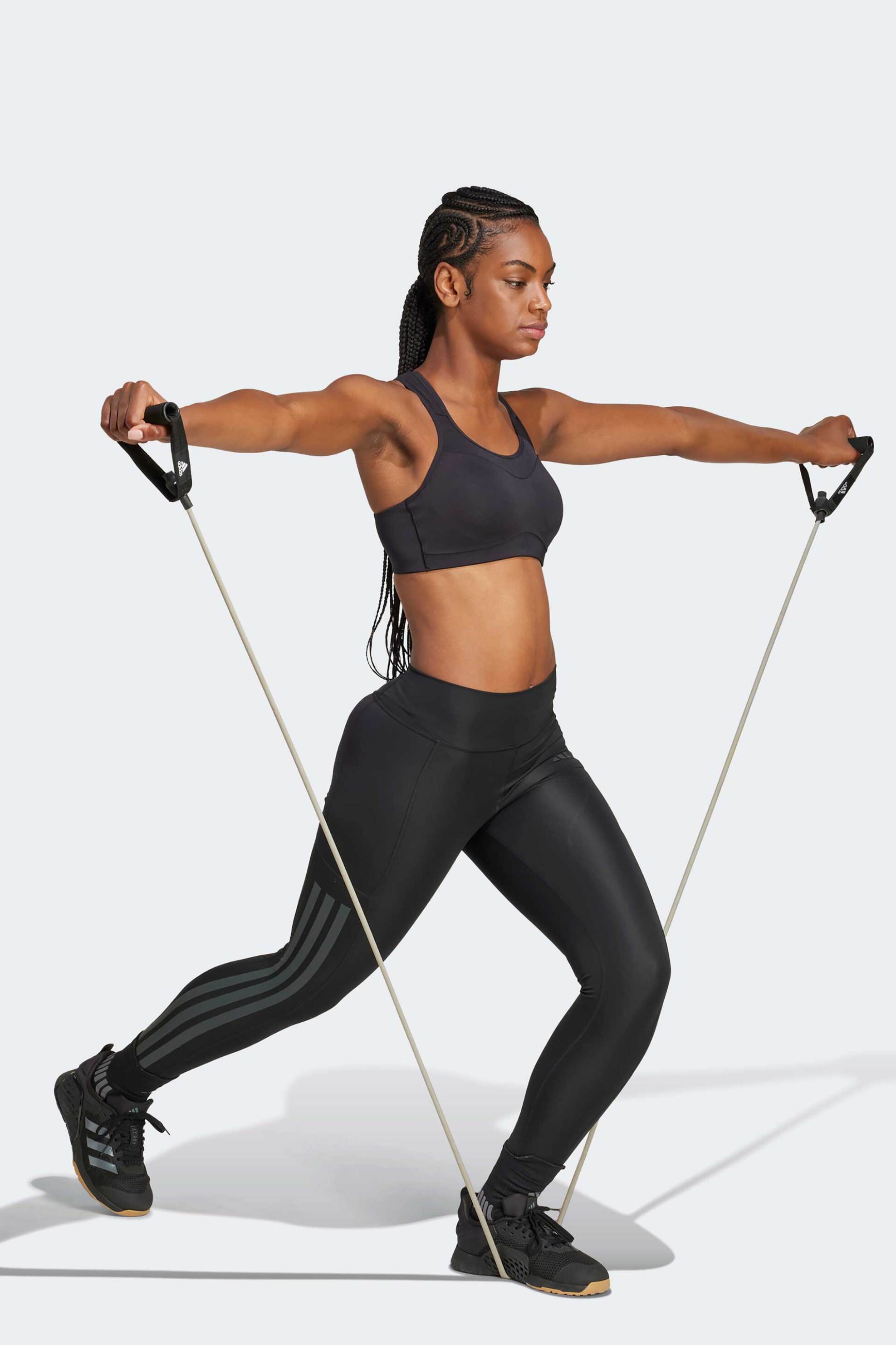 Adidas γυναικείο αθλητικό κολάν με λογότυπο "Optime 3-Stripes Full-Length"