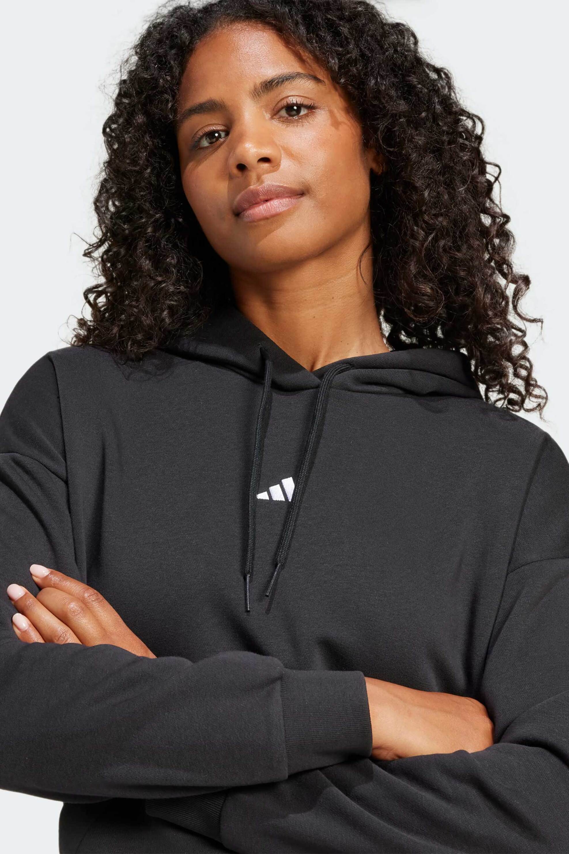 Adidas γυναικεία μπλούζα φούτερ με κουκούλα και λογότυπο Regular Fit 