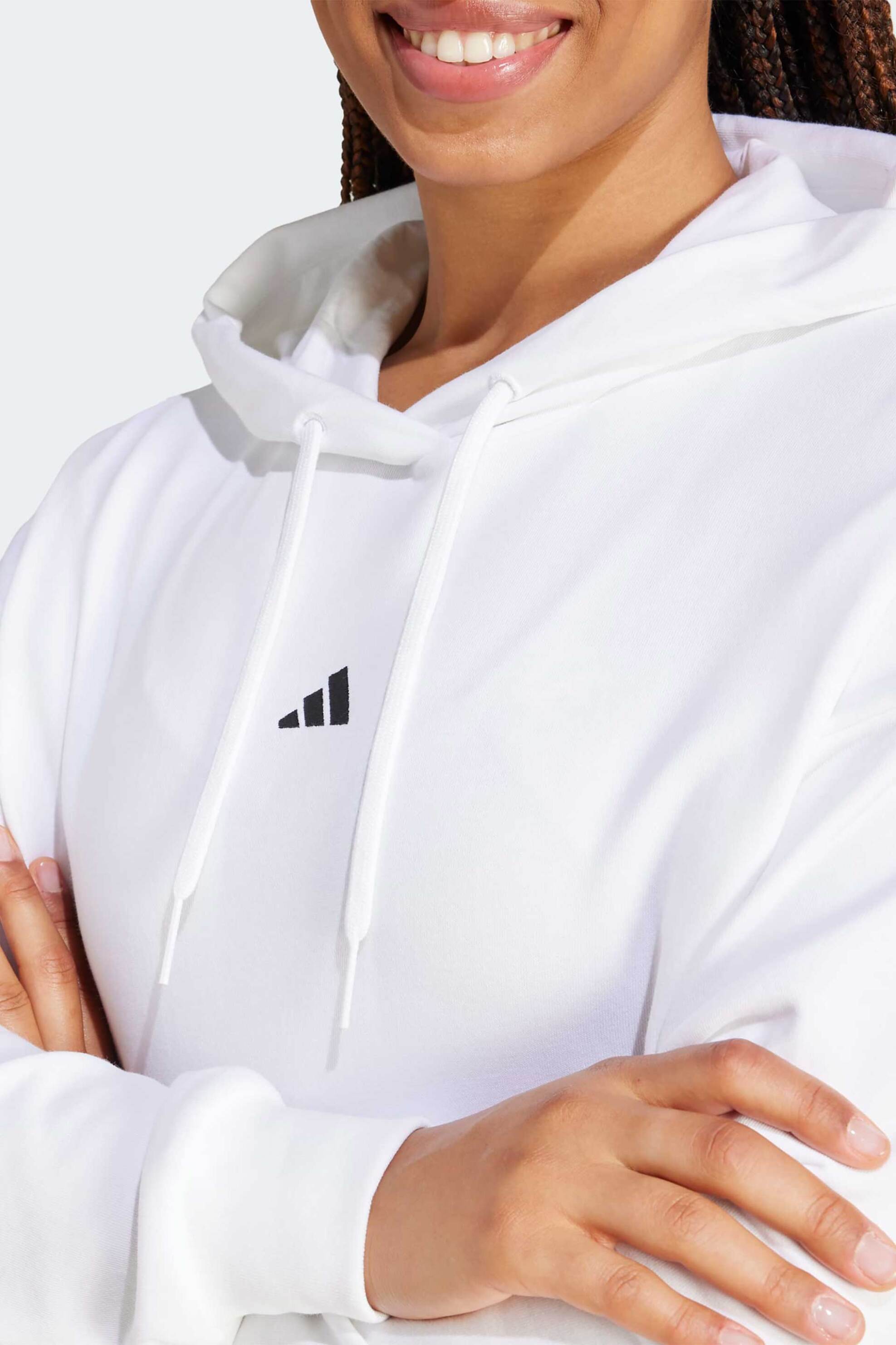 Adidas γυναικεία μπλούζα φούτερ με κουκούλα Regular Fit 